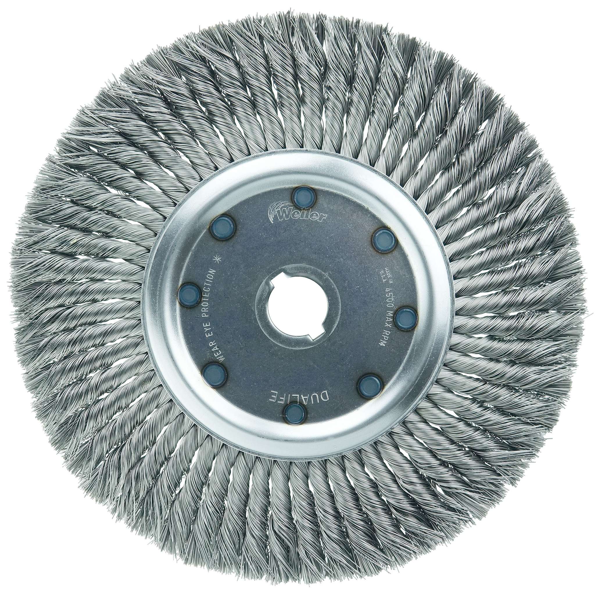 12" Cepillo Circular de Alambre Trenzado, Tipo Estándar, .020", 1-1/4"