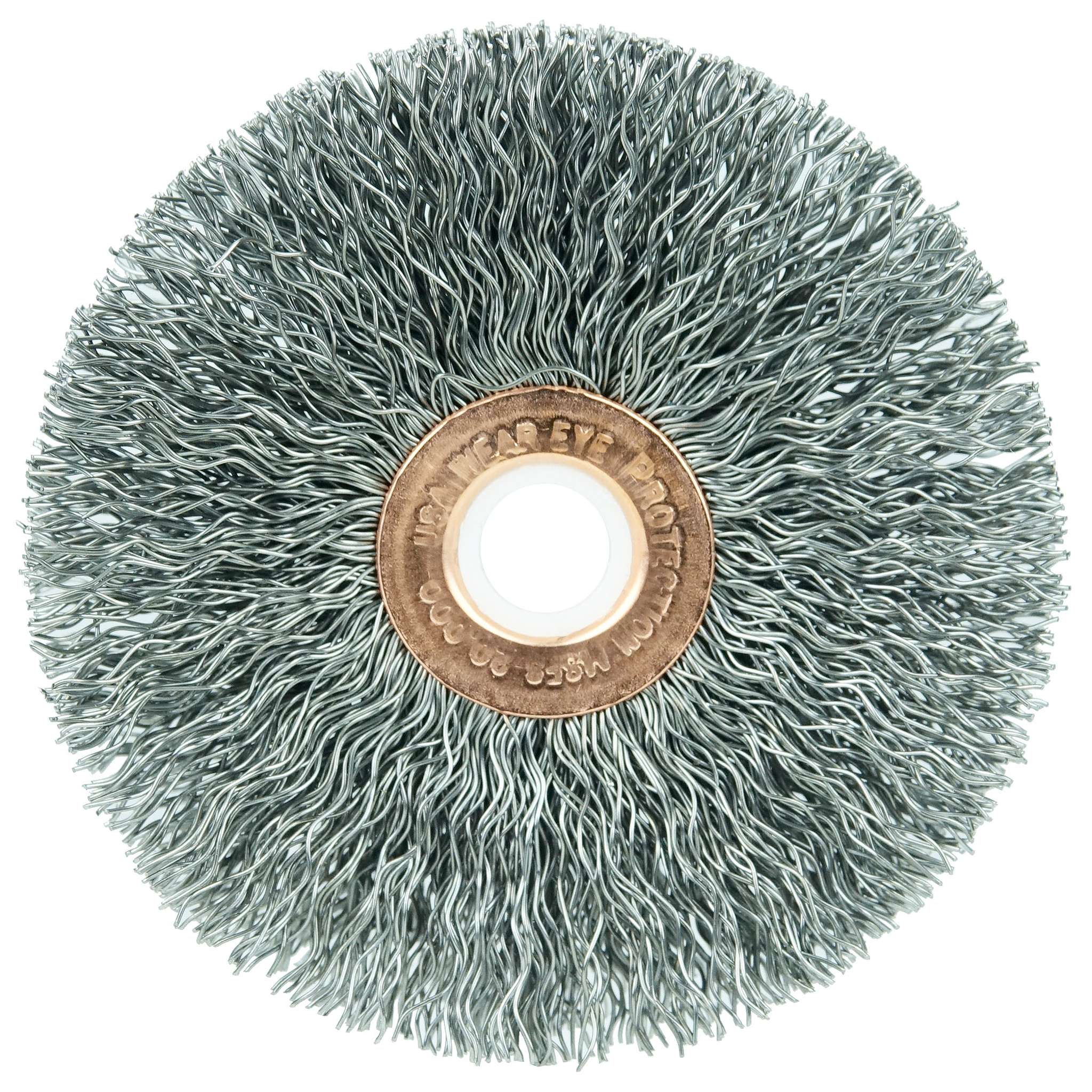 3" Cepillo Circular de Alambre Ondulado, Diámetro Pequeño, .014" , 1/2"-3/8"