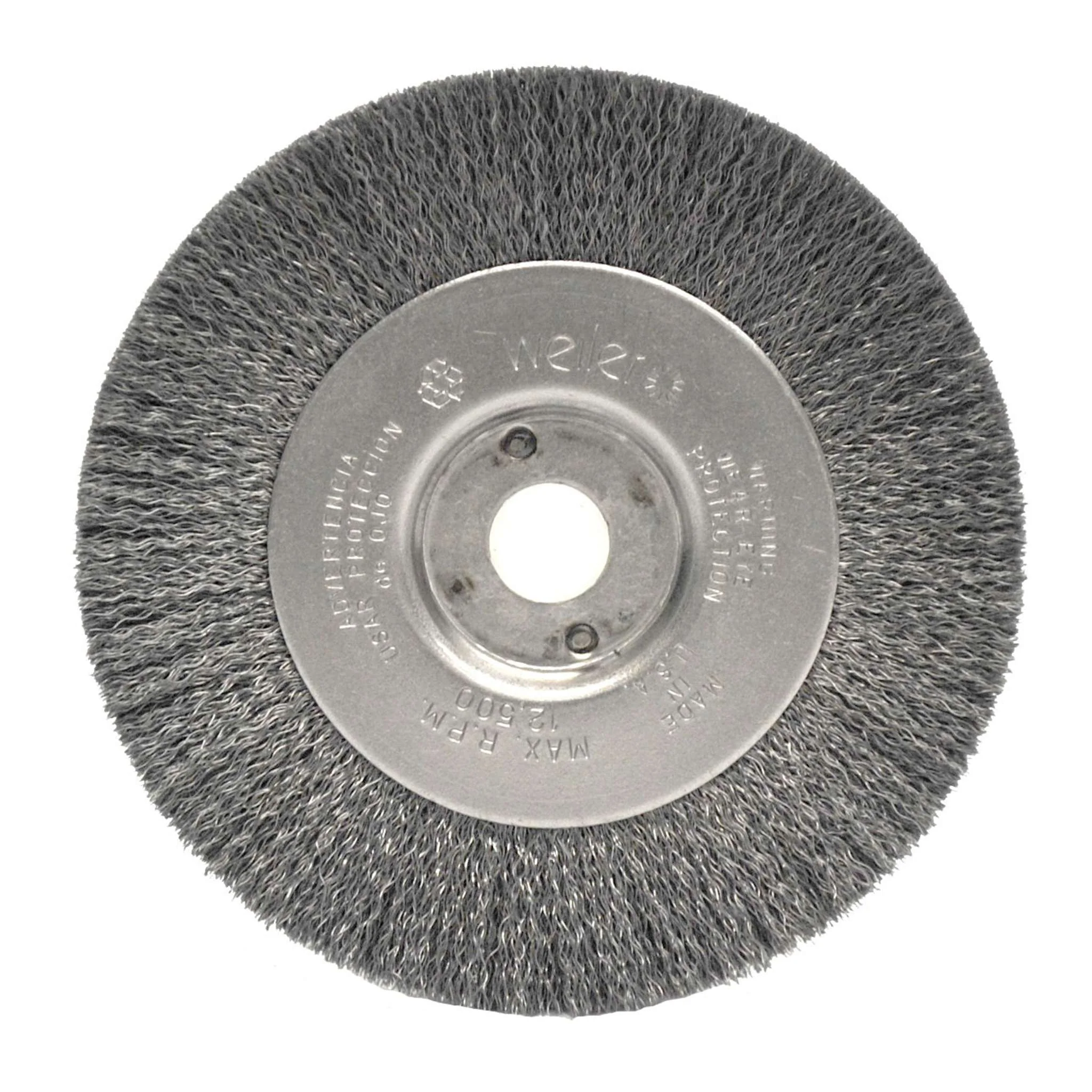 4" Cepillo Circular de Alambre Ondulado, Cara Angosta, .006", 1/2"-3/8"
