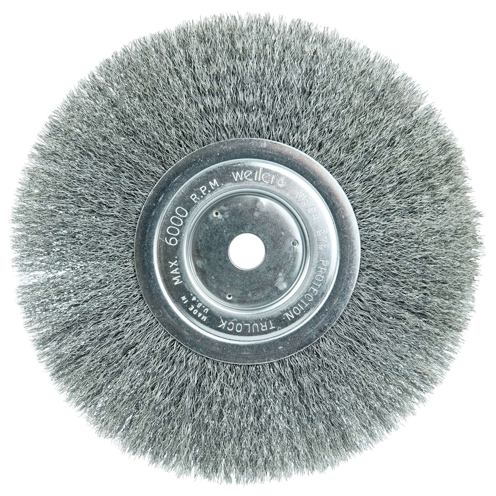 8" Cepillo Circular de Alambre Ondulado, Cara Angosta, .006", 5/8"