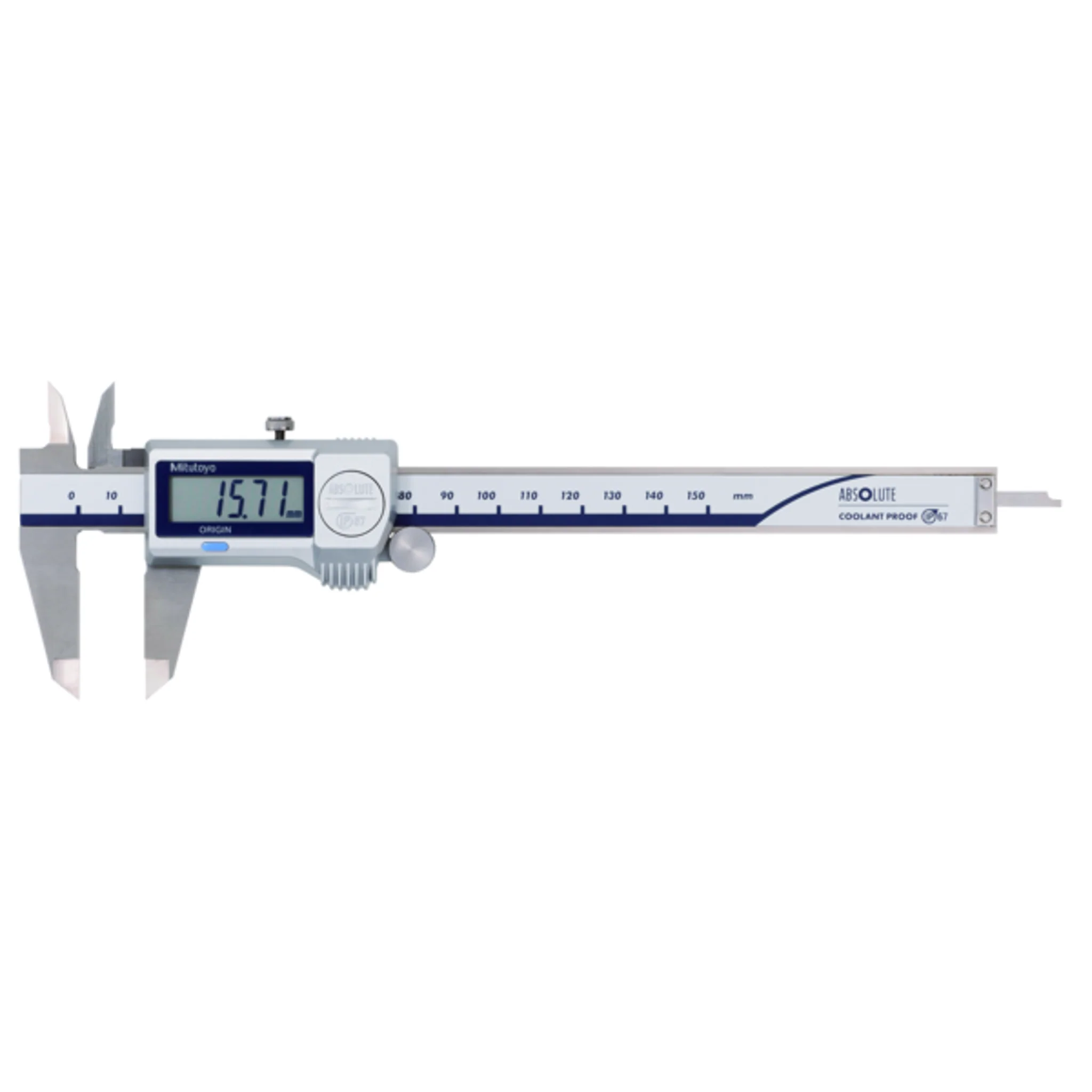 Calibrador ABS digital a prueba de refrigerante IP67 0-150mm, Cuchilla, Rodillo  para el pulgar, sin salida de datos