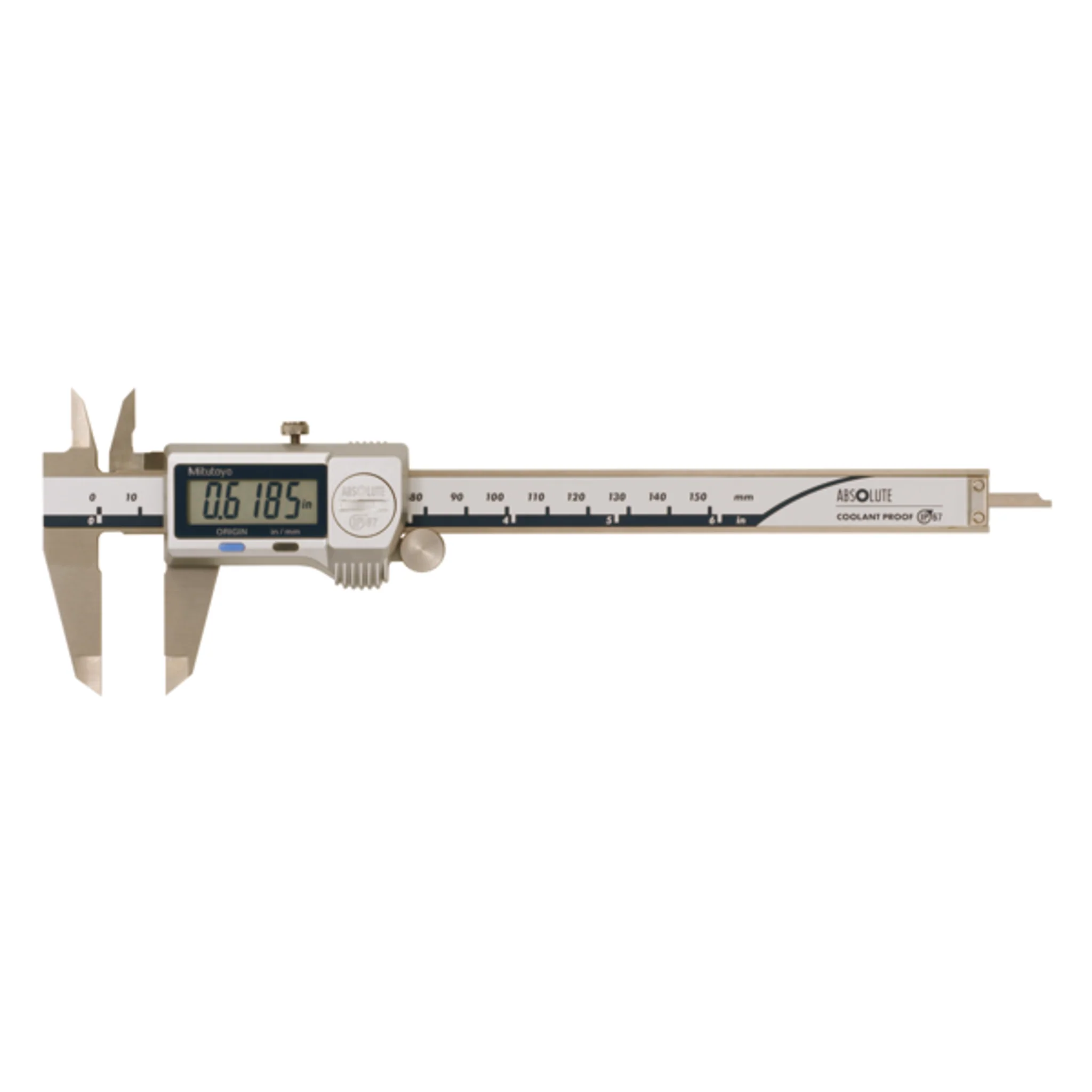 Calibrador ABS digital a prueba de refrigerante IP67 pulg/mm, 0-6 pulg, Rodillo  para el pulgar