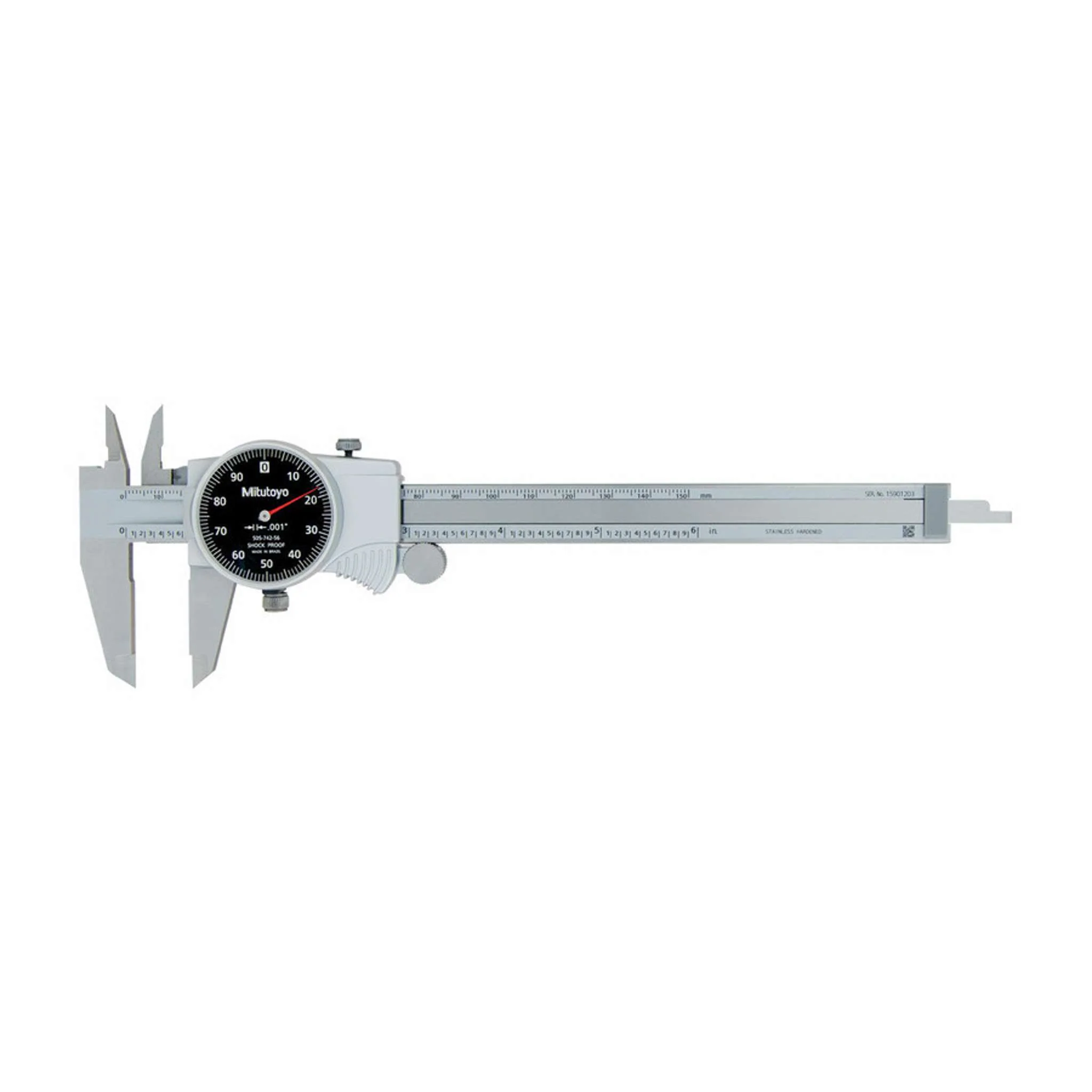 Calibrador con Carátula con puntas de carburo para medición de interiores y exteriores 0-6 pulg, 0.001 pulg, 0.1 pulg/rev., pulg