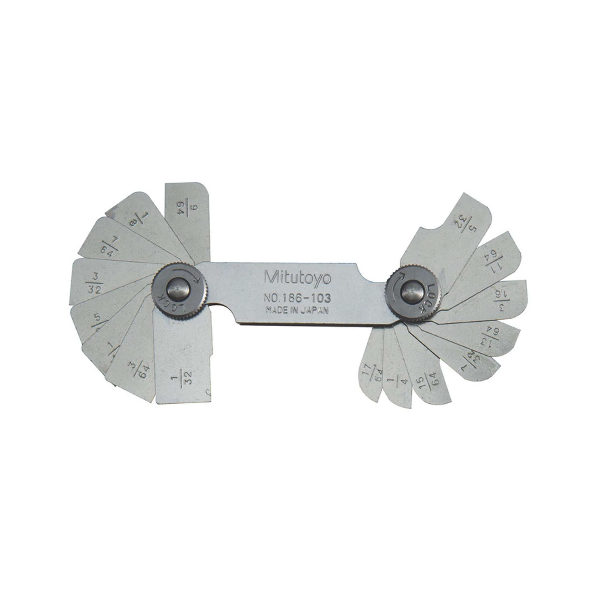 Calibrador de radios 1/32-17/64 pulg, 16 Pares