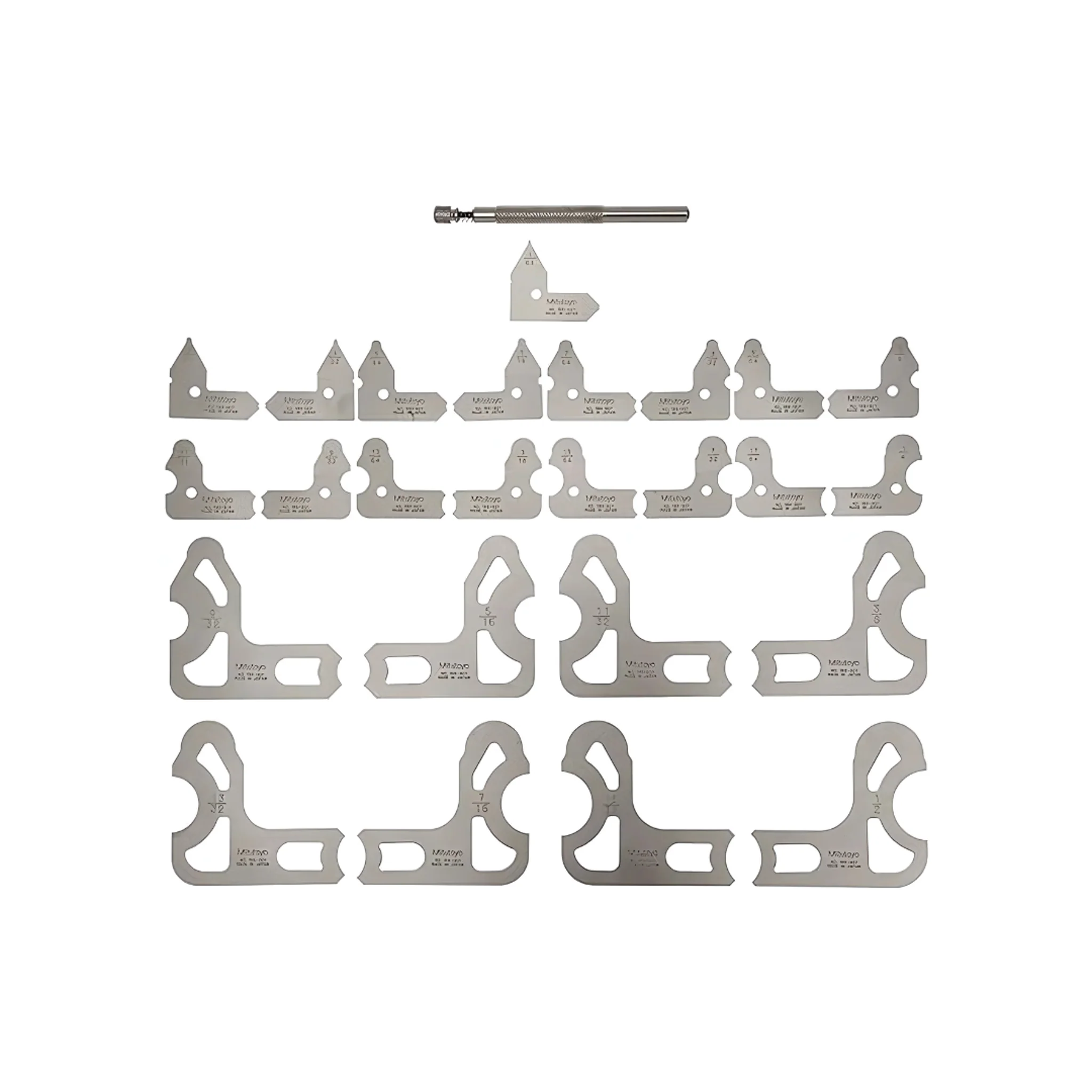 Calibres de radios 1/64 - 1/2 pulg, 25 Pares