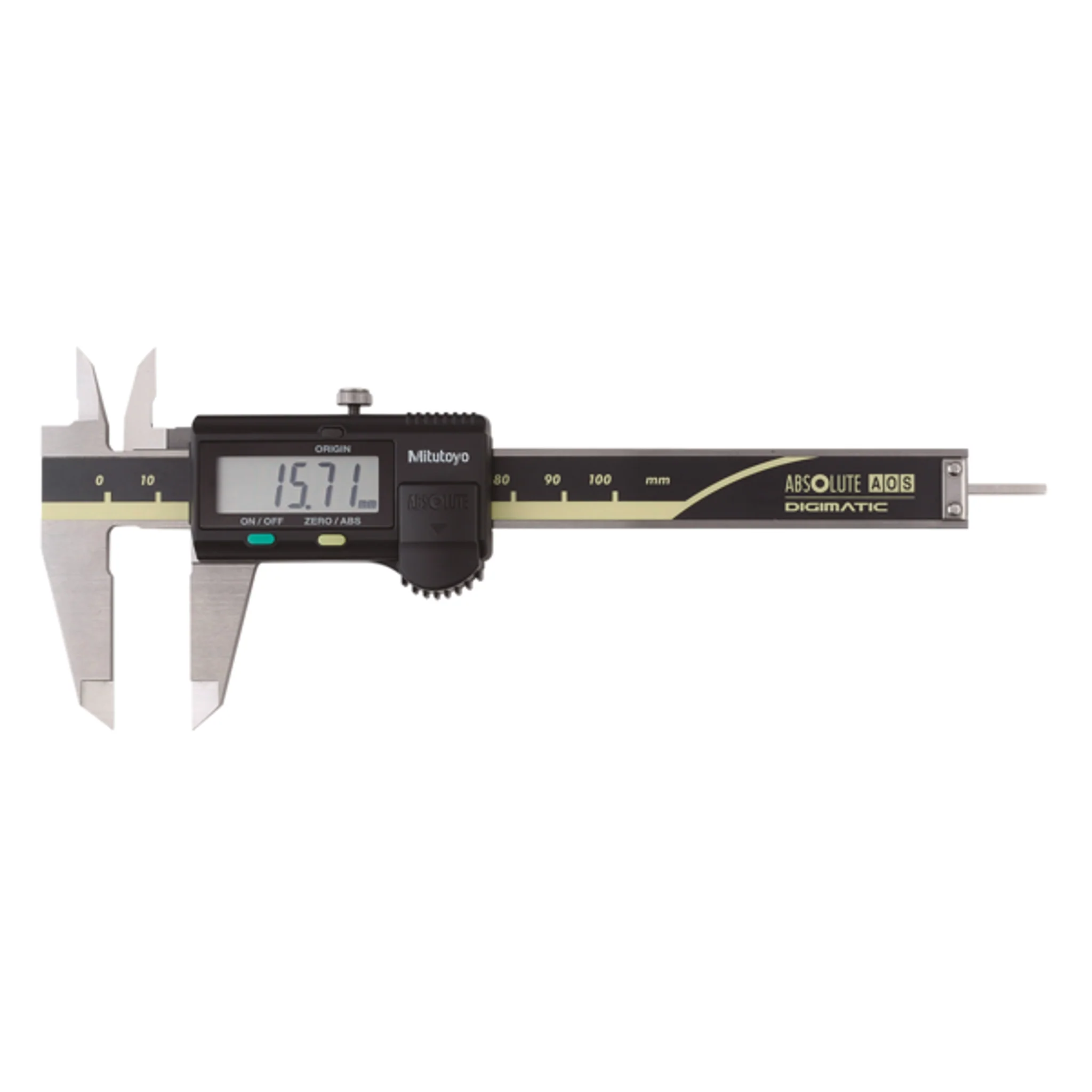 Calibrador digital ABS AOS 0-100mm, Rodillo para el pulgar, sin salida de datos