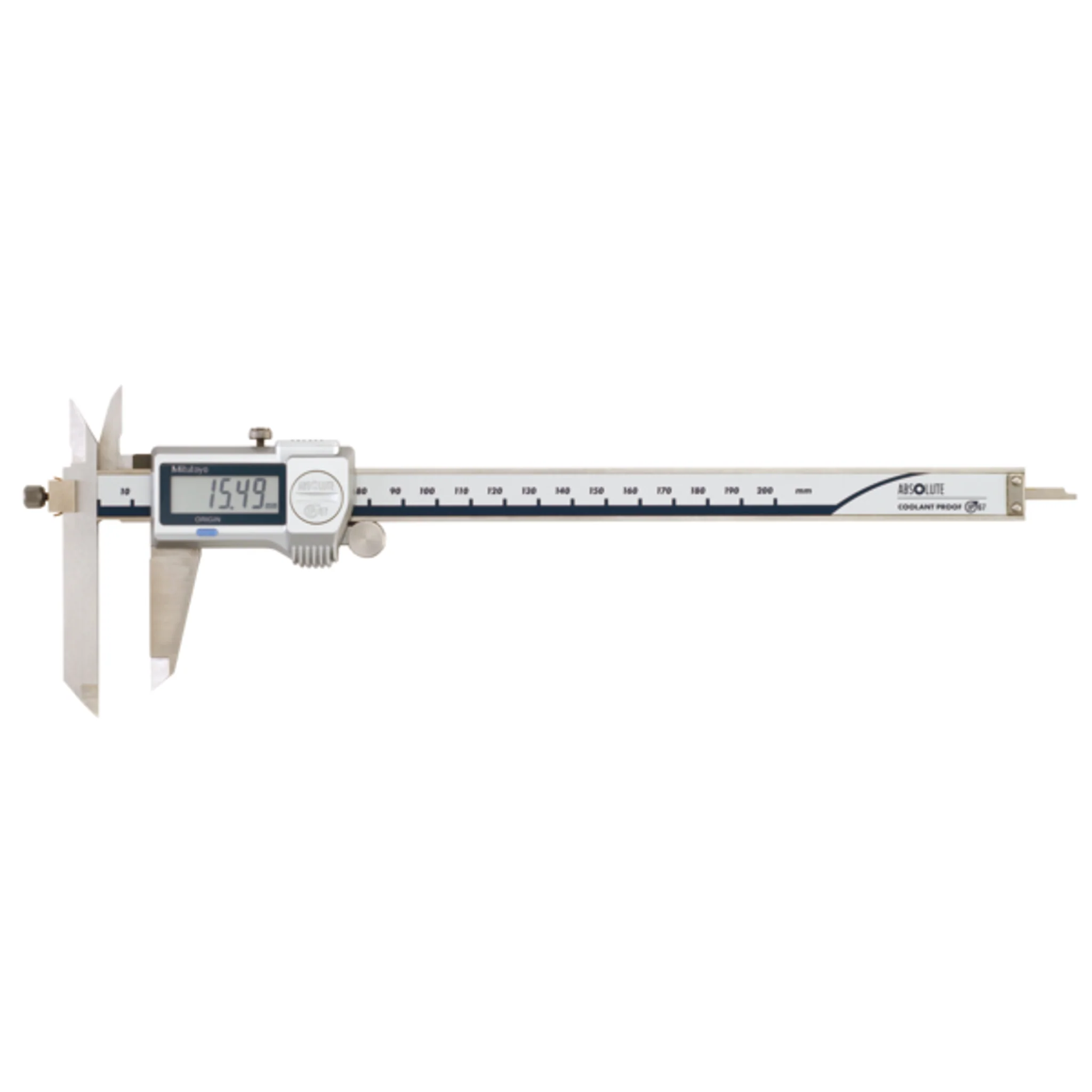 Calibrador digital ABS punta ajustable, IP67 0-200mm, Rodillo  para el pulgar