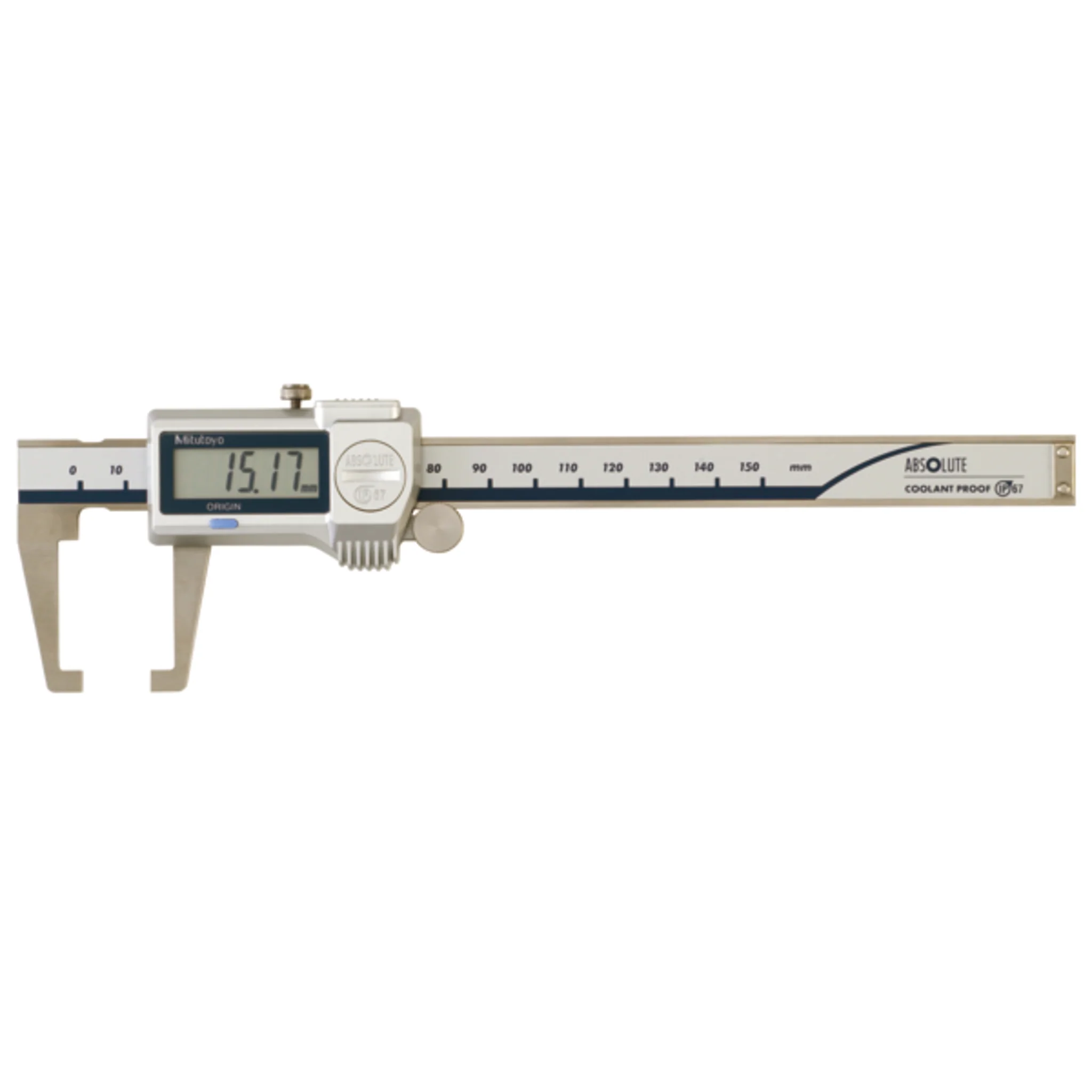 Calibrador digital ABS tipo para cuellos 0-150mm, IP67, Rodillo para el pulgar