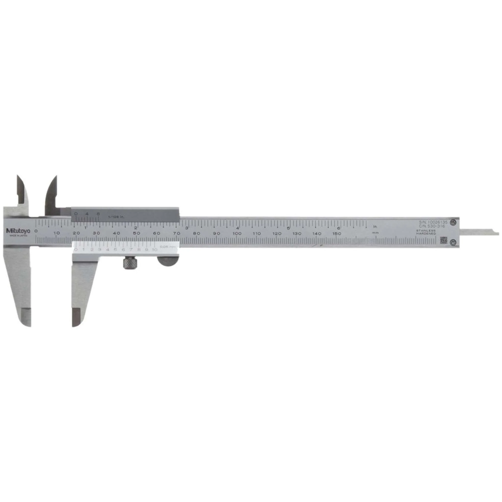 Calibrador vernier  0-150mm/0-6 pulg, 0.05mm, mm/pulg