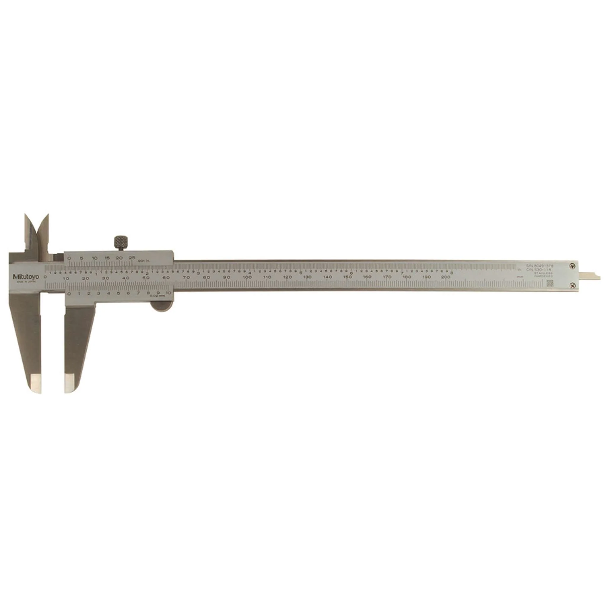 Calibrador vernier 0-200mm/0-8 pulg, 0.02mm, mm/pulg