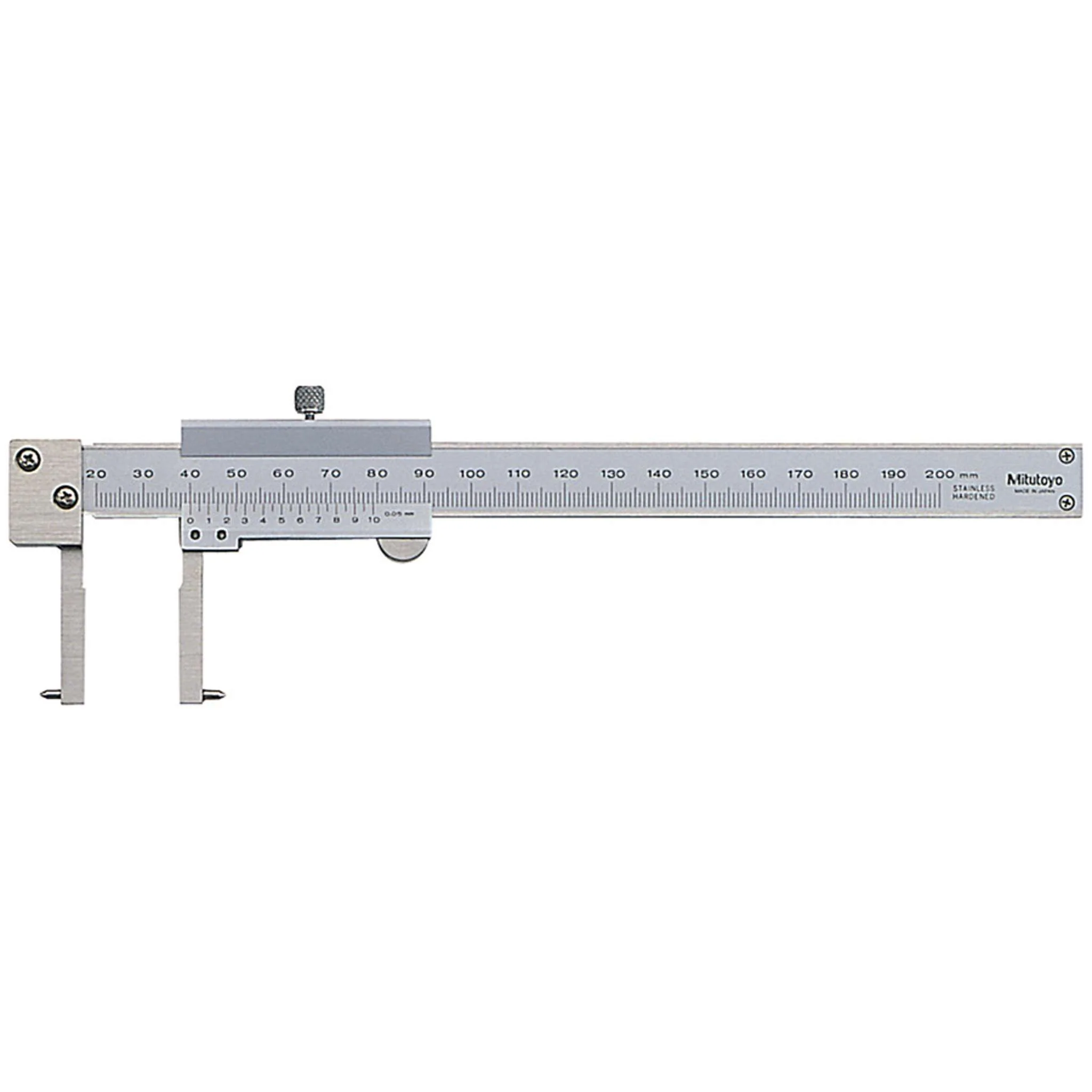 Calibrador vernier de puntas cónicas 20-150mm, 0.05mm, mm