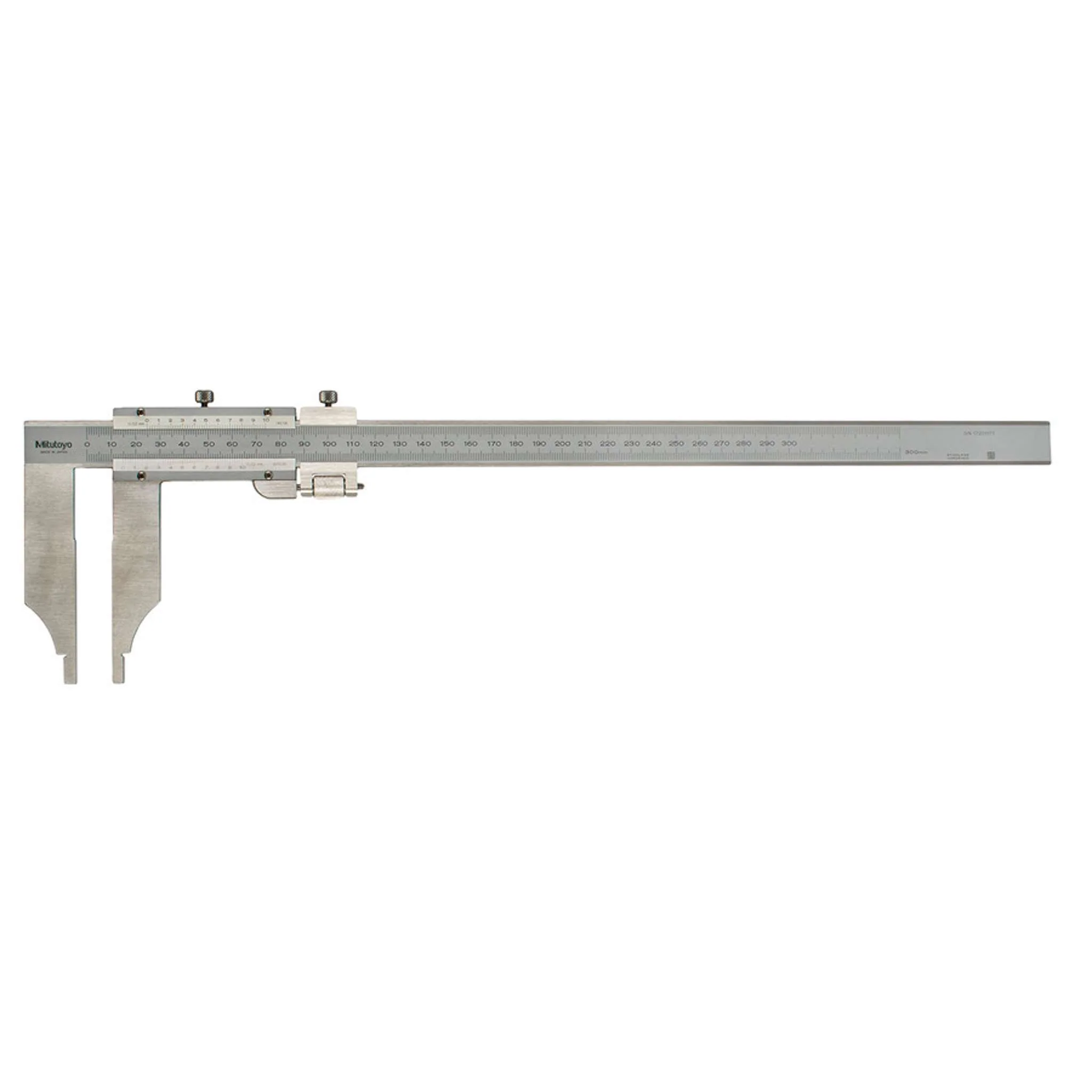Calibrador vernier, puntas largas, ajuste fino. 0-300mm, 0.02mm, mm
