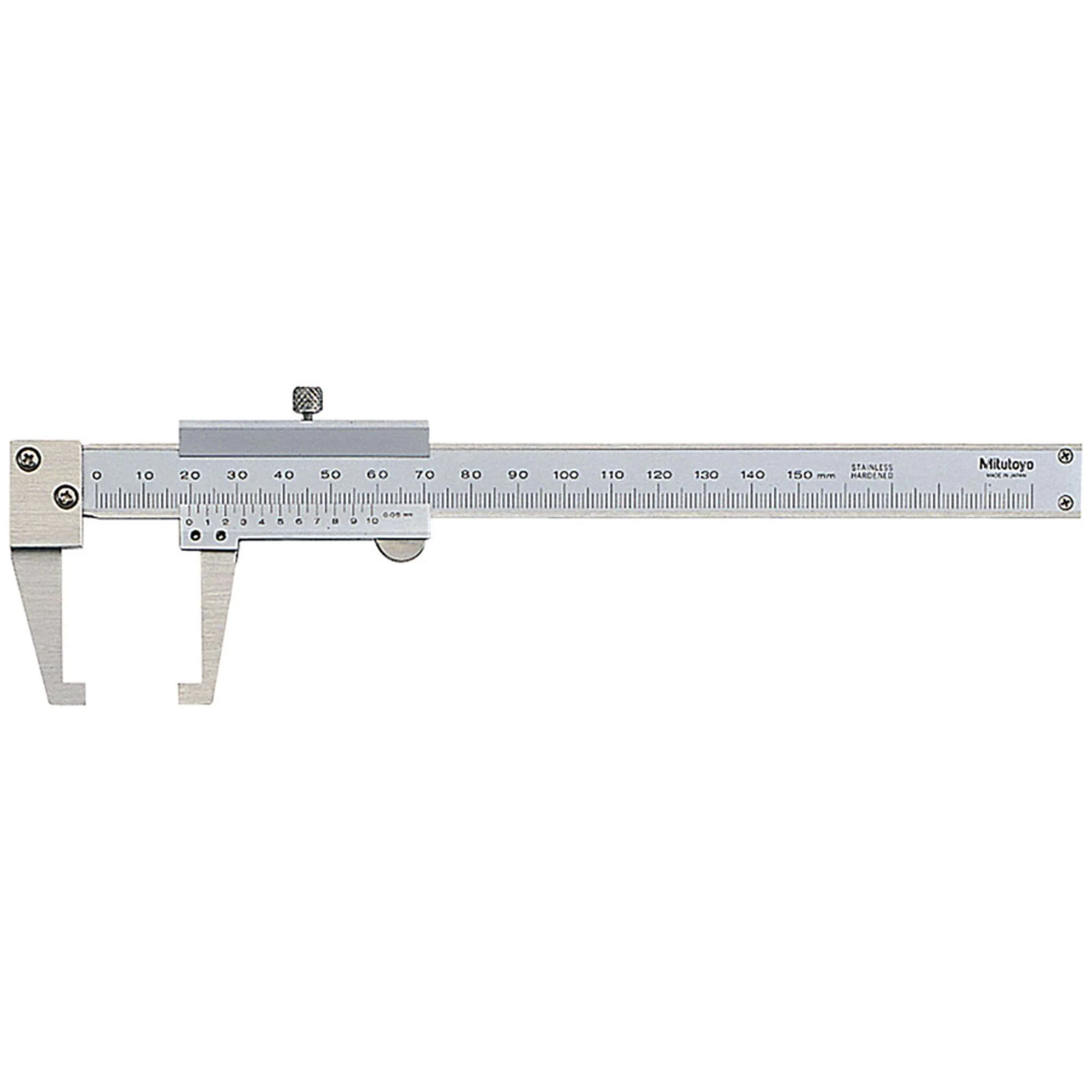 Calibrador Vernier tipo para cuellos 0-150mm, 0.05mm, mm