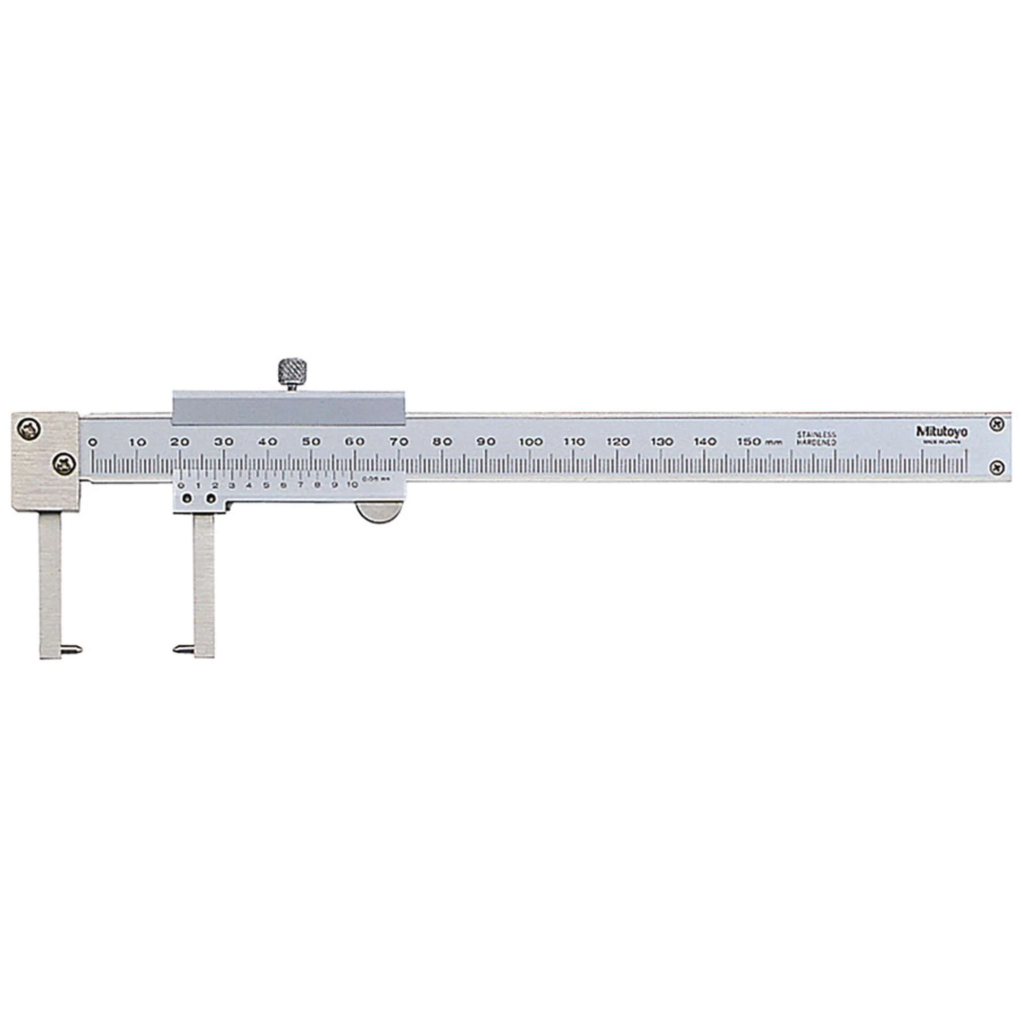 Calibrador Vernier tipo para cuellos con puntas cónicas 0-150mm, 0.05mm, mm
