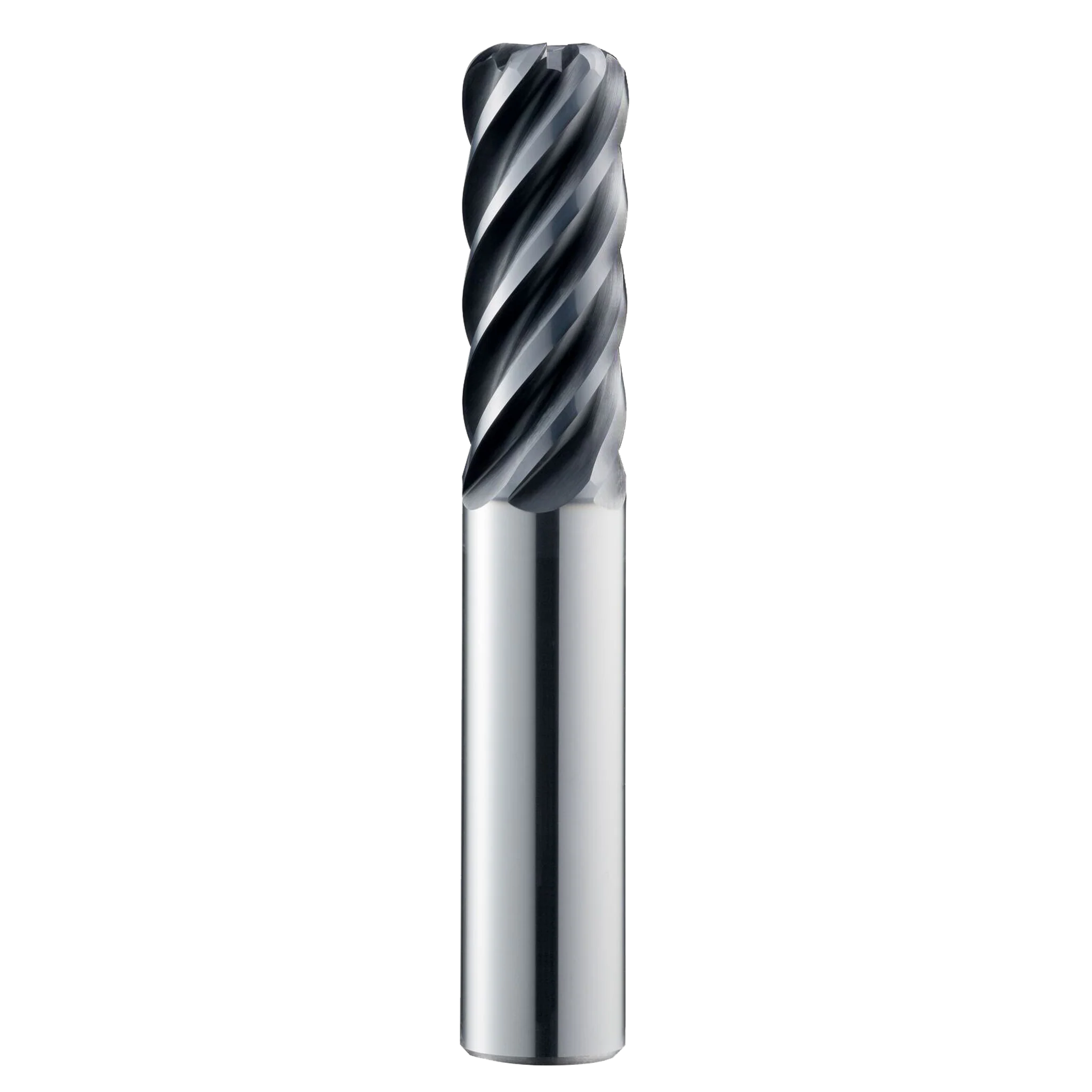 Cortador Vertical de Alto Rendimiento, Diam. Cte. 1/4 pulg, 6 Flautas, Radios en Esquina