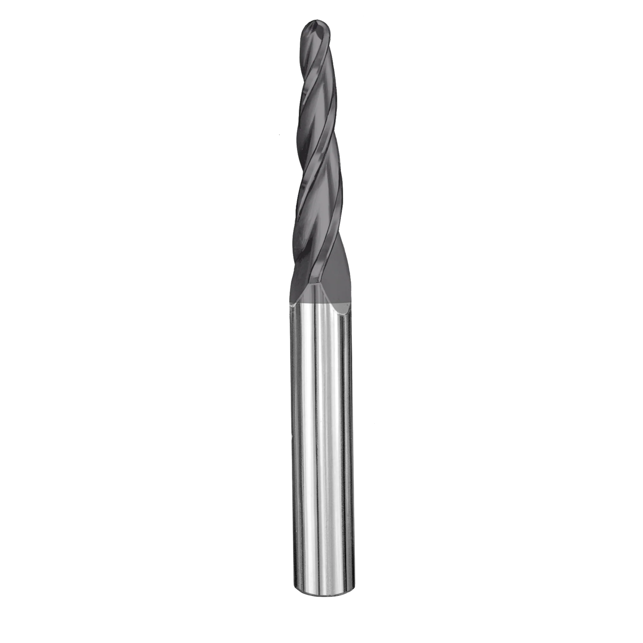 Cortador Vertical de Propósito General, Diam. 1/4 pulg, 3 Flautas, Punta Cónica Bola