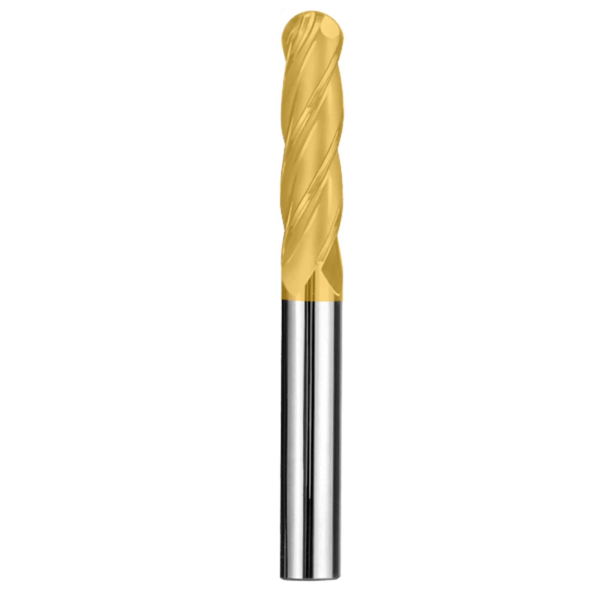 Cortador Vertical de Propósito General, Diam. 1/8 pulg, 4 Flautas, Punta Bola