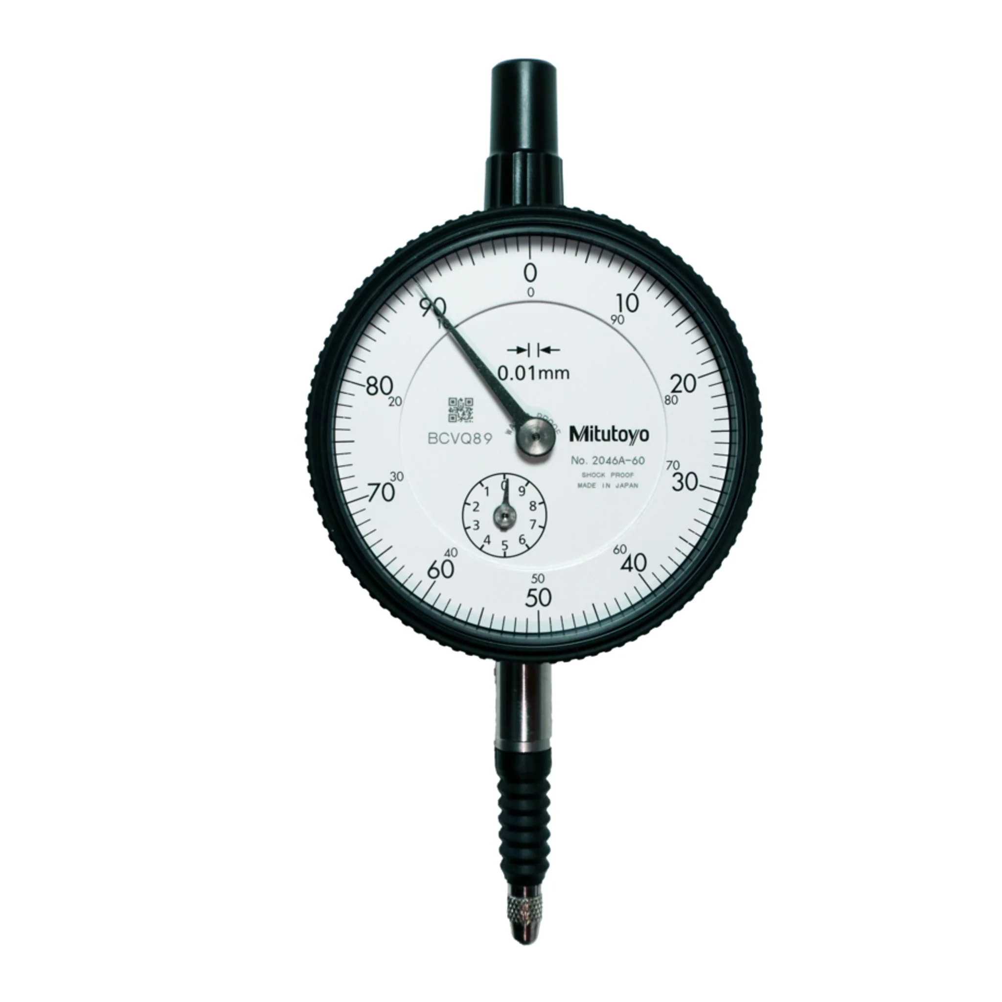 Indicador de carátula, tapa con oreja, Tipo ISO IP64, 10mm, 0,01mm