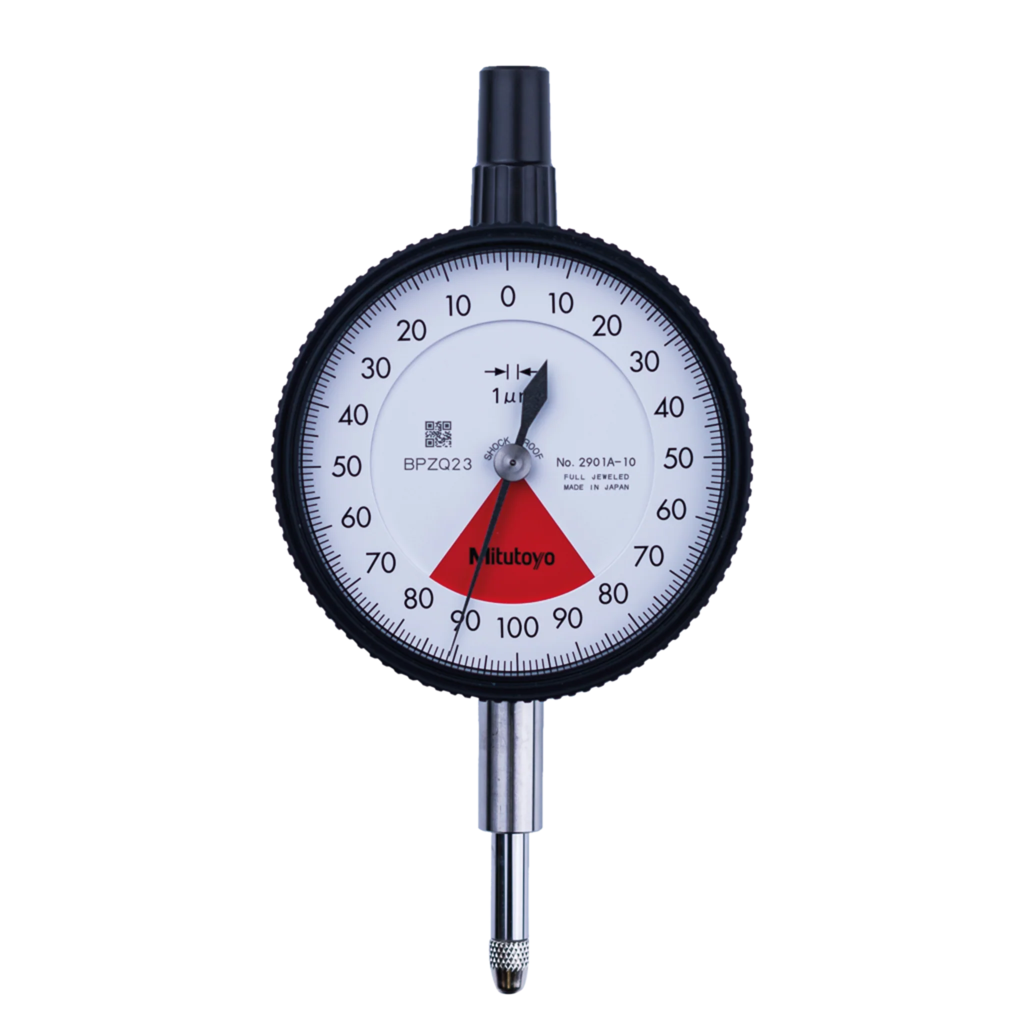 Indicador de carátula, tapa plana, Tipo ISO una revolución, cojinete enjoyado, a prueba de golpes, 0,16mm, 0,001mm