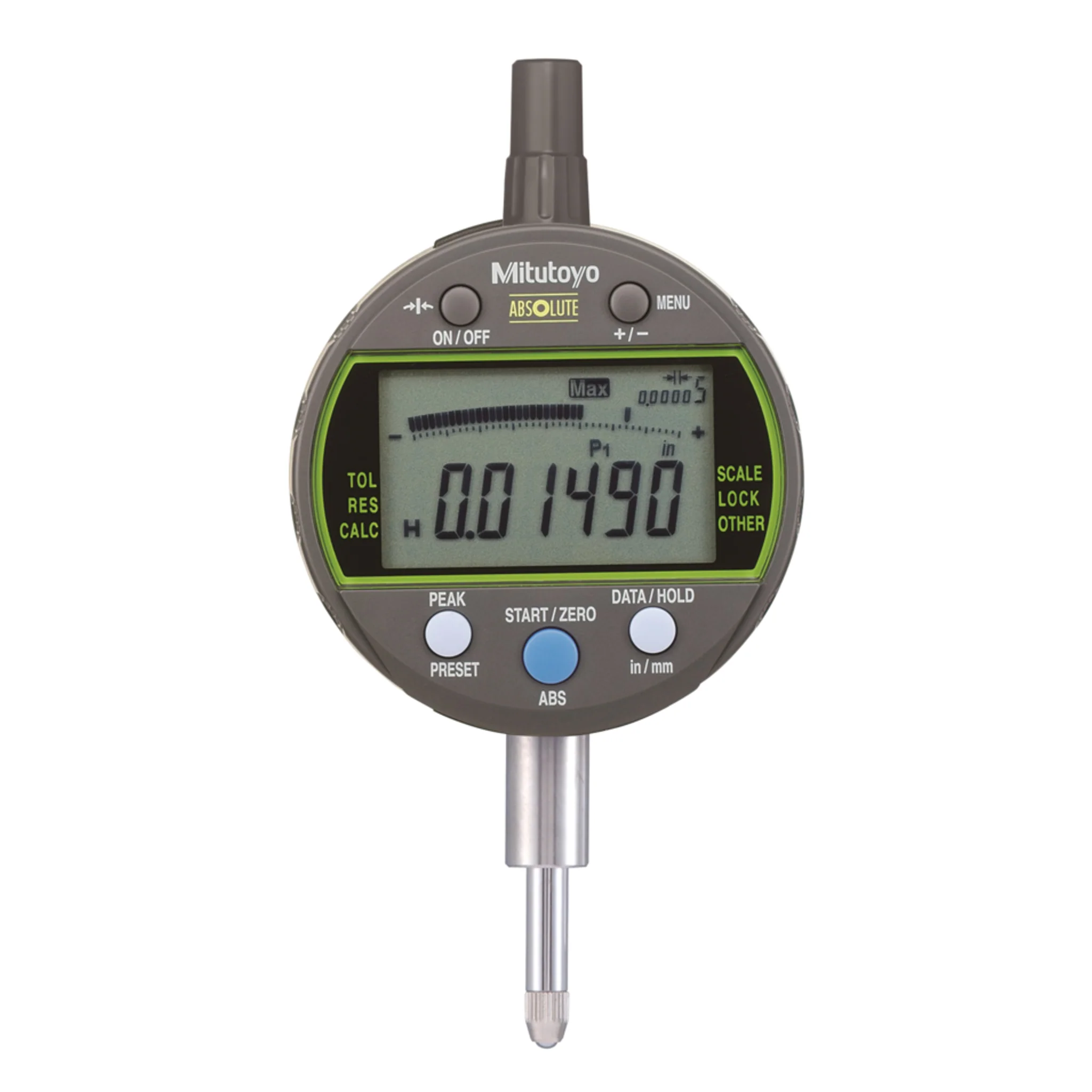Indicador digital, Retención de pico ID-C Tipo ASME/ANSI, pulg/mm, 0,5 pulg, 0,00005 pulg, tapa plana