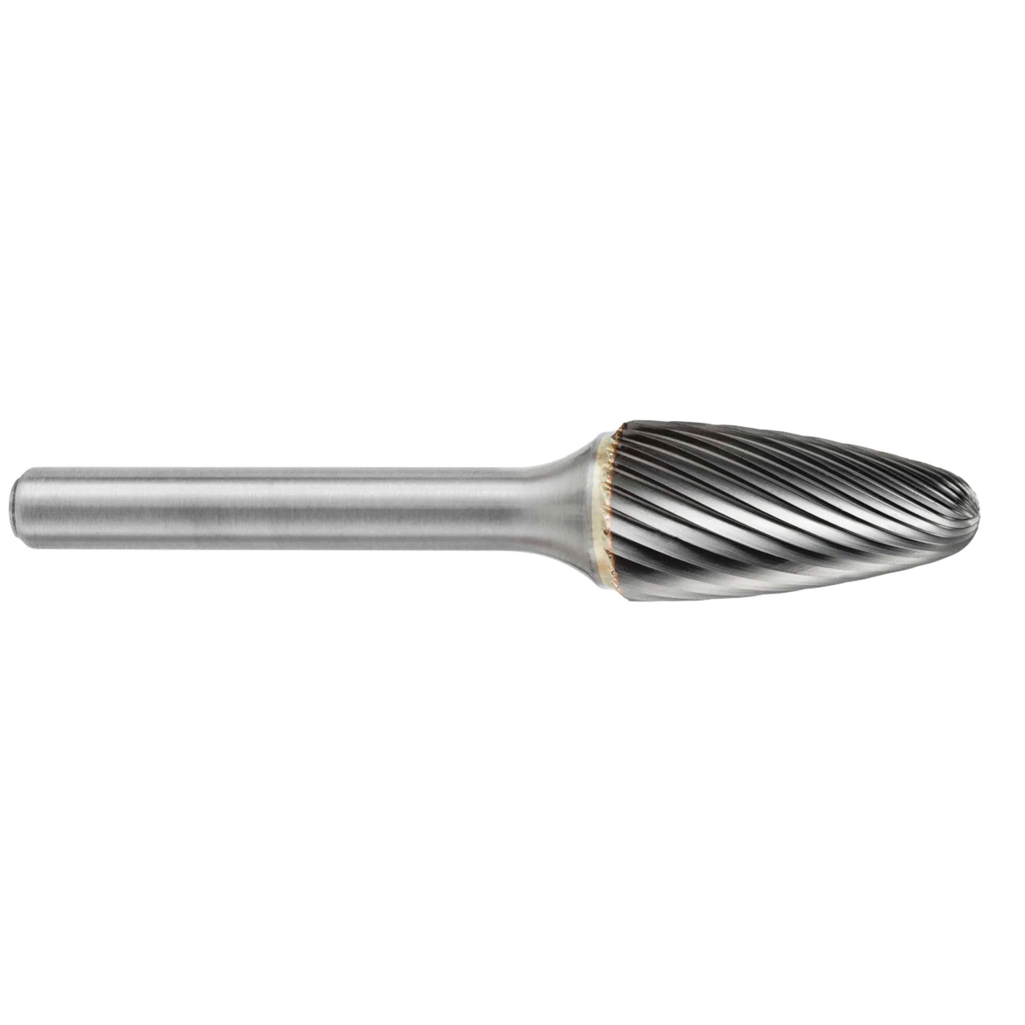Lima Rotativa SF-1M, diam. de 6 mm X 12.7 mm de longitud,  X 6 mm de diam. de zanco y 163 mm de largo total, corte , Sin recubrimiento