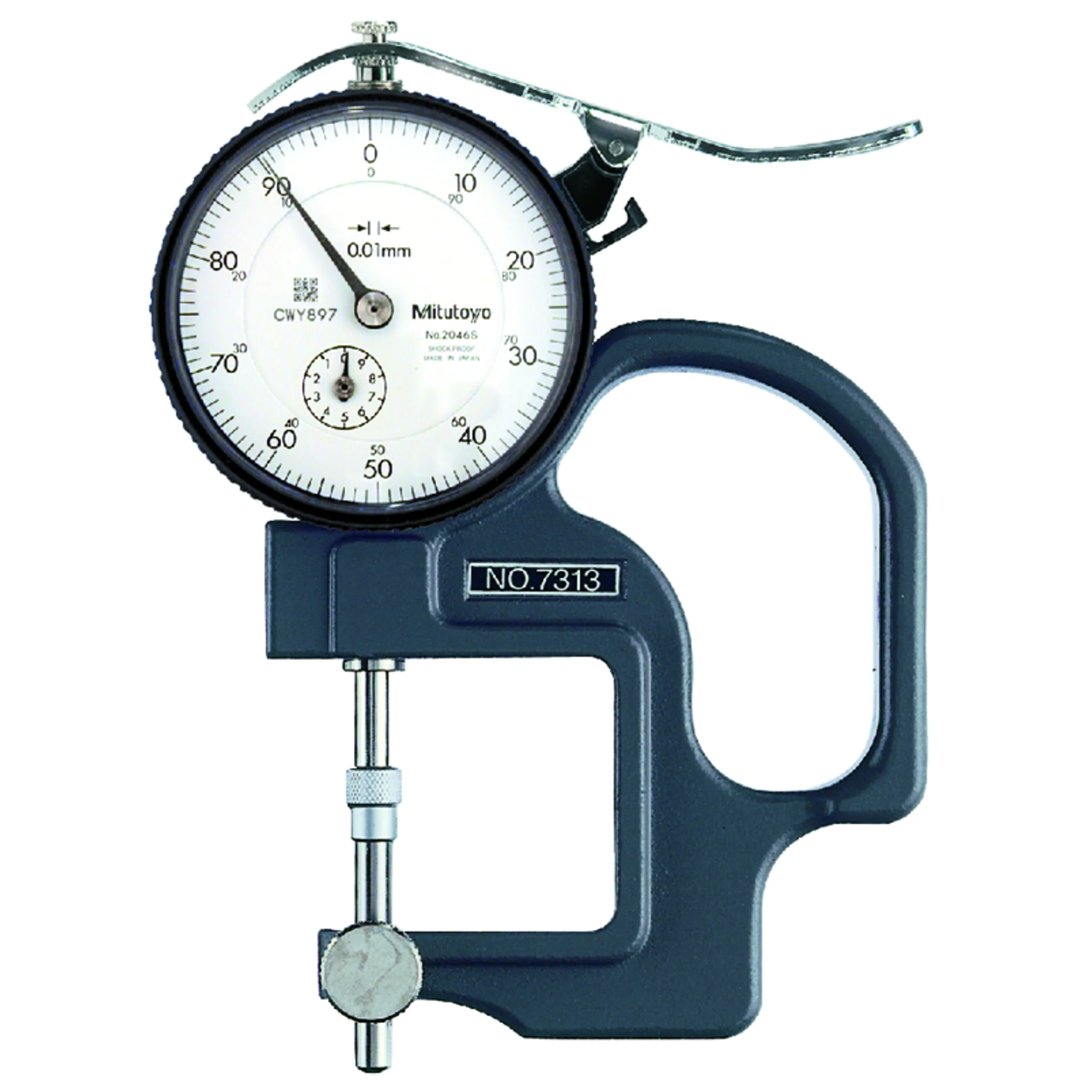 Medidor de espesor con indicador de carátula 0-10mm, 0,01mm, Grosor de la lente