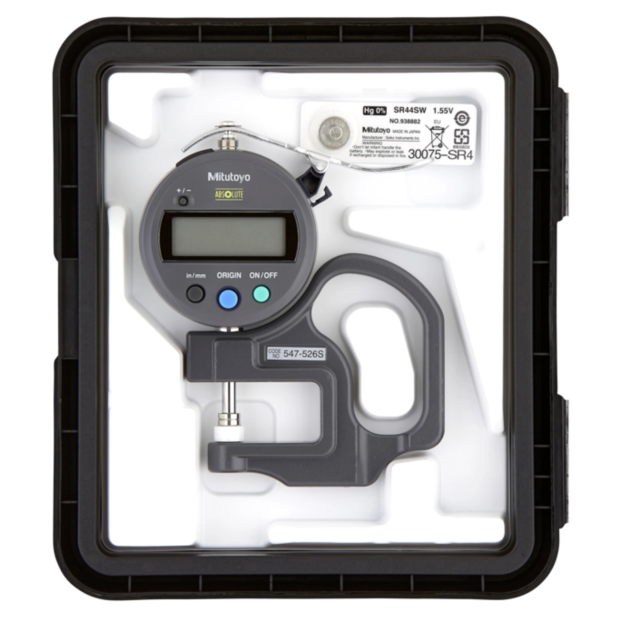Medidor de espesor digital ABS con ID-S pulg/mm, 0-0,47 pulg, 0,0001 pulg, Estándar - Image 2