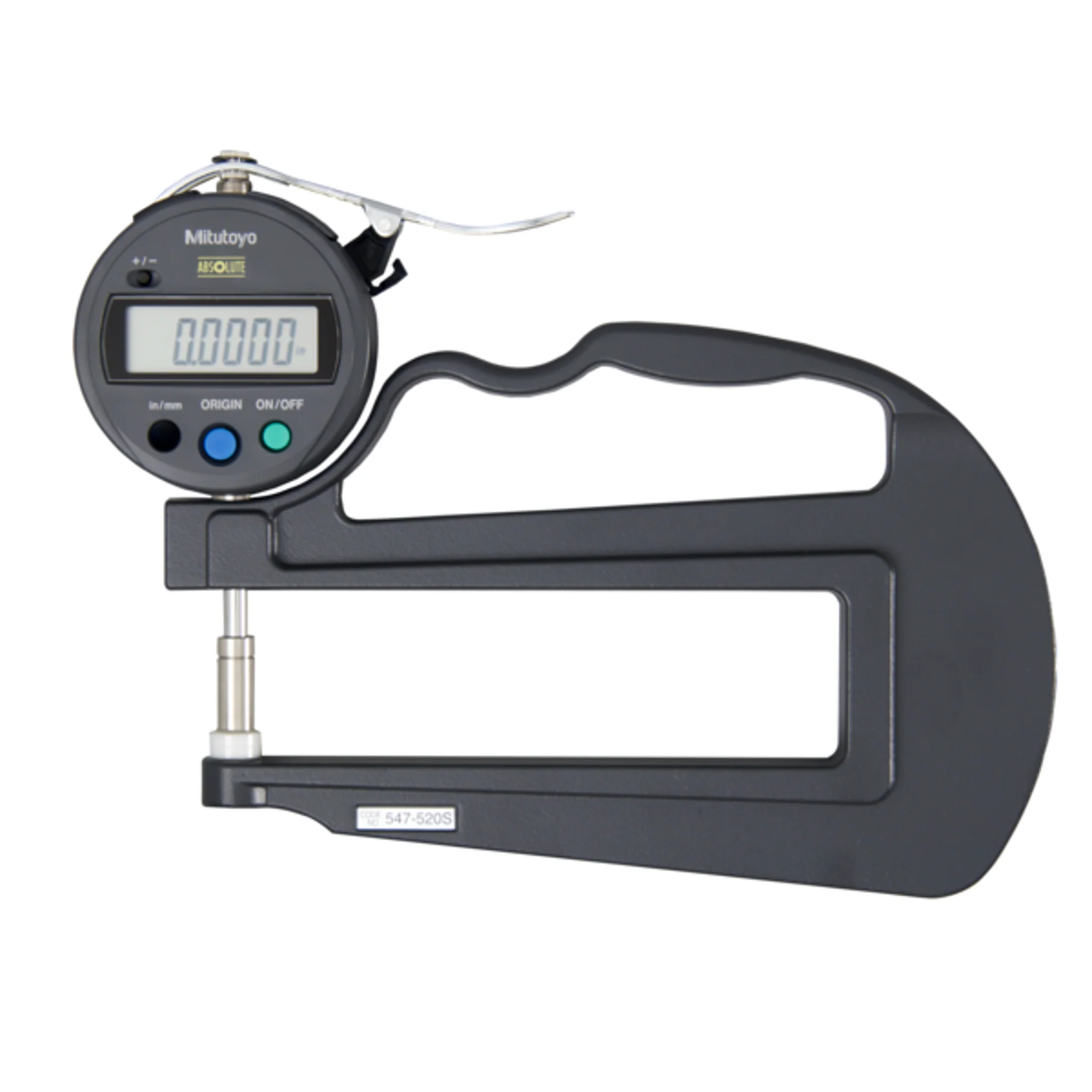 Medidor de espesor digital ABS con ID-S pulg/mm, 0-0,47 pulg, 0,0005 pulg, 4,72 pulg Arco