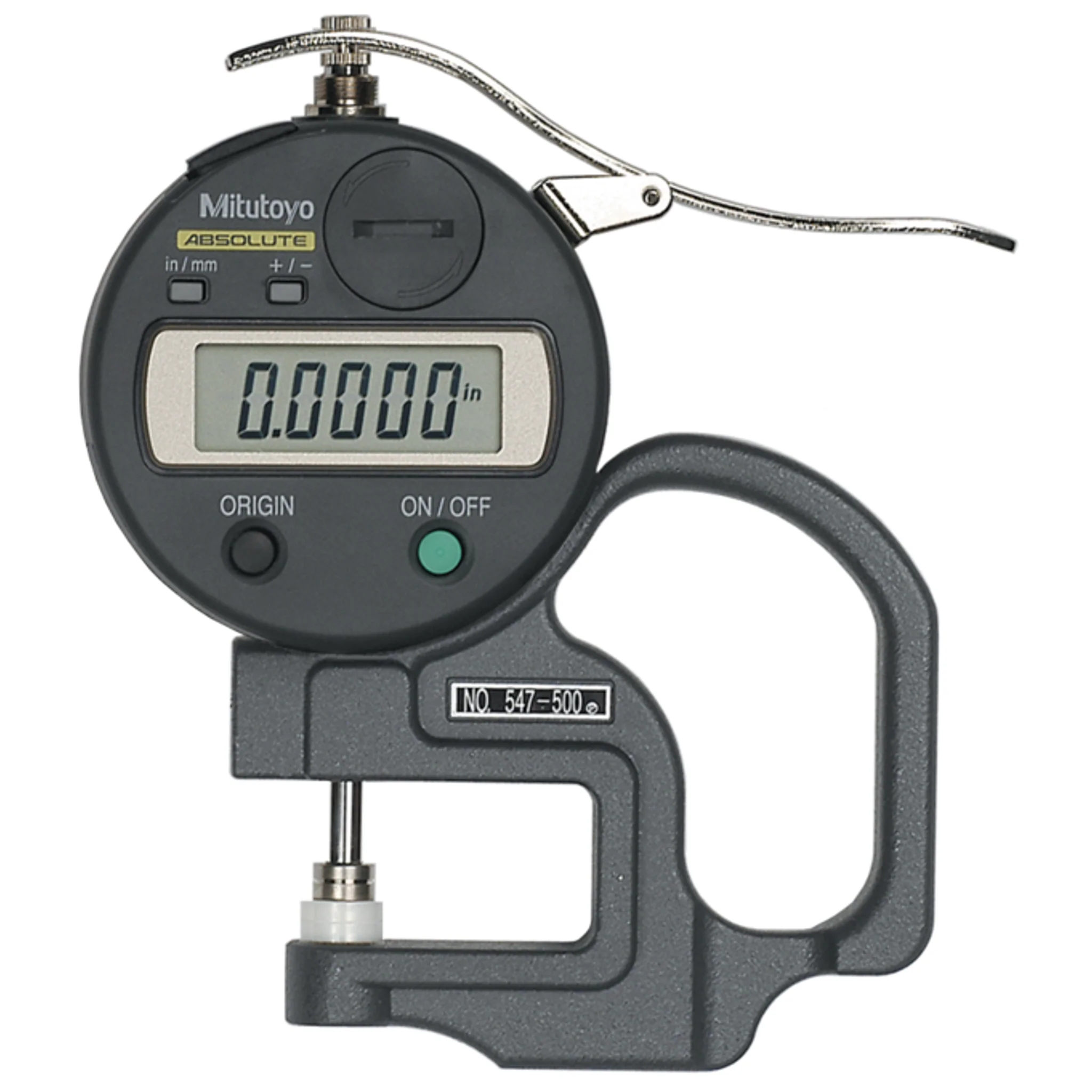 Medidor de espesor digital ABS con ID-S pulg/mm, 0-0,47 pulg, 0,0005 pulg, Estándar