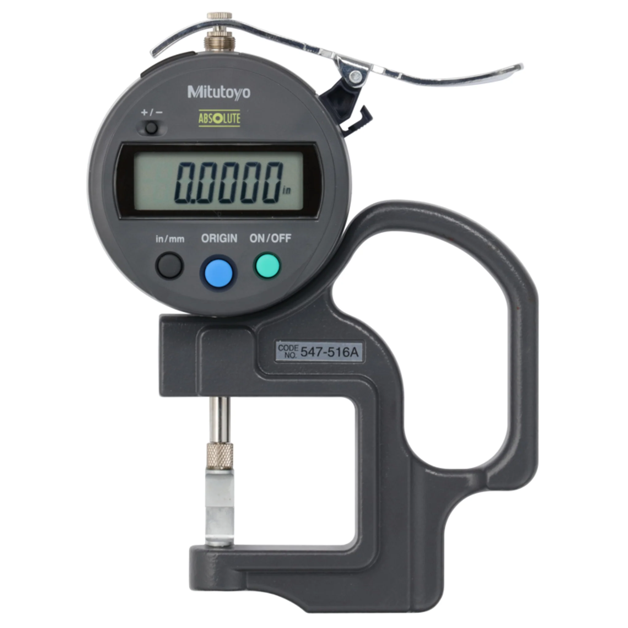Medidor de espesor digital,Tipo hoja  pulg/mm, 0-0,47 pulg, 0,0005 pulg