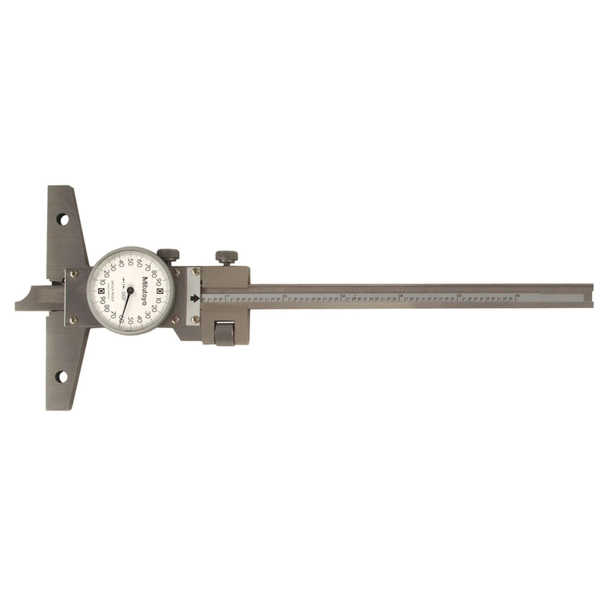 Medidor de profundidad Vernier con carátula 0-6 pulg, con Ajuste fino