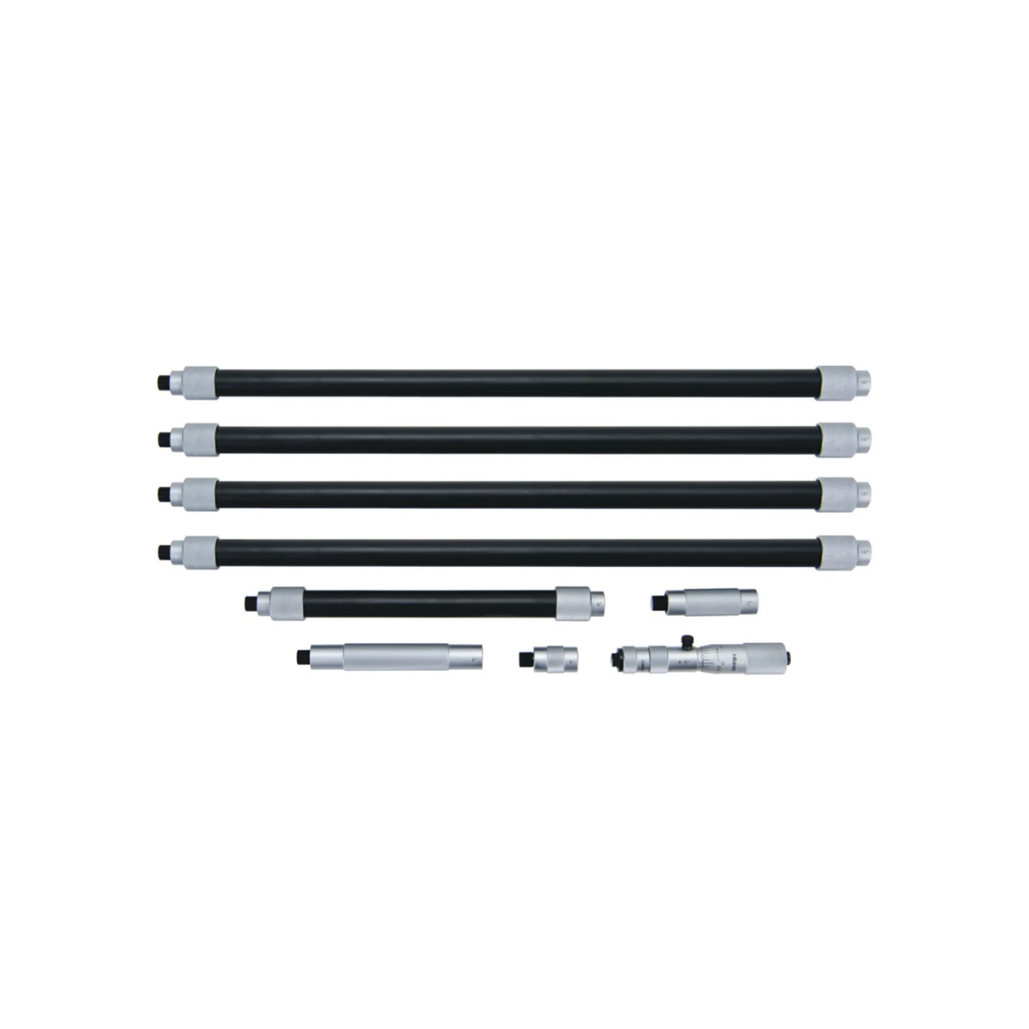 Micrómetro de interiores tipo tubular con extensión, 4 - 84 pulg