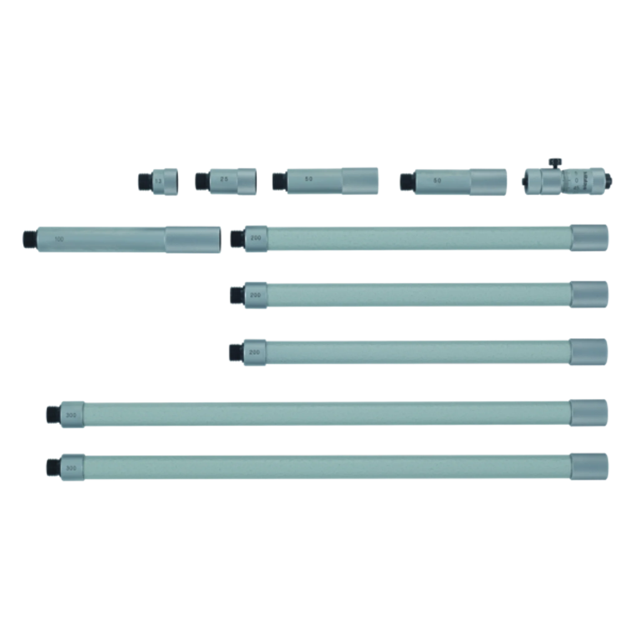 Micrómetro de interiores tipo tubular con punta de carburo 2-12 pulg