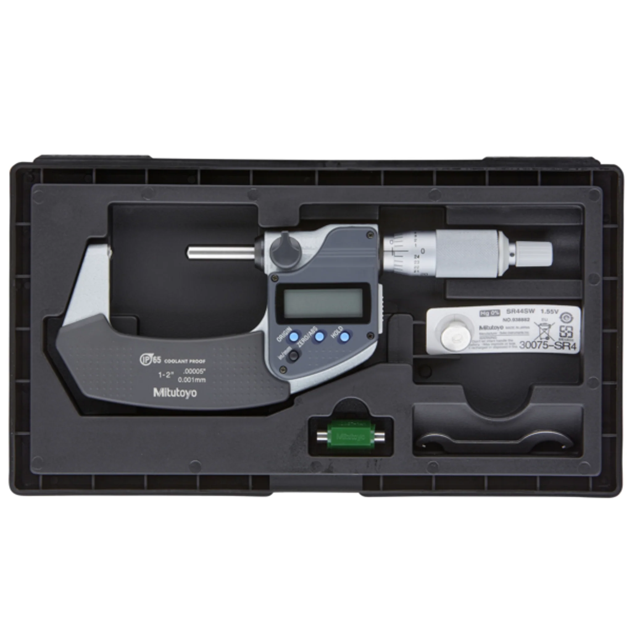Micrómetro Digimatic para tubos esférico Tope /husillo pulg/mm, 1-2 pulg, IP65 - Image 2