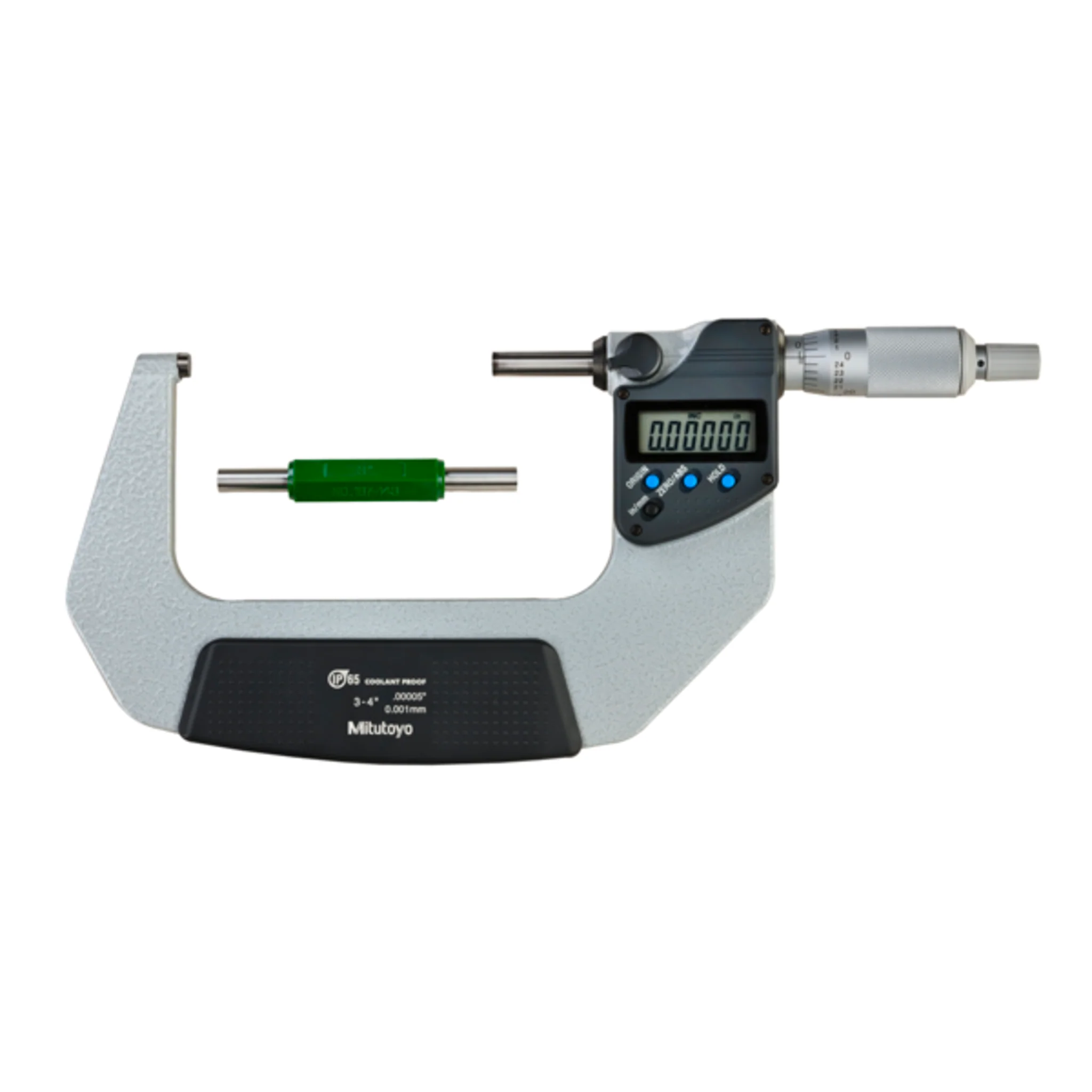 Micrómetro digital IP65, pulg/mm 3-4 pulg,sin salida