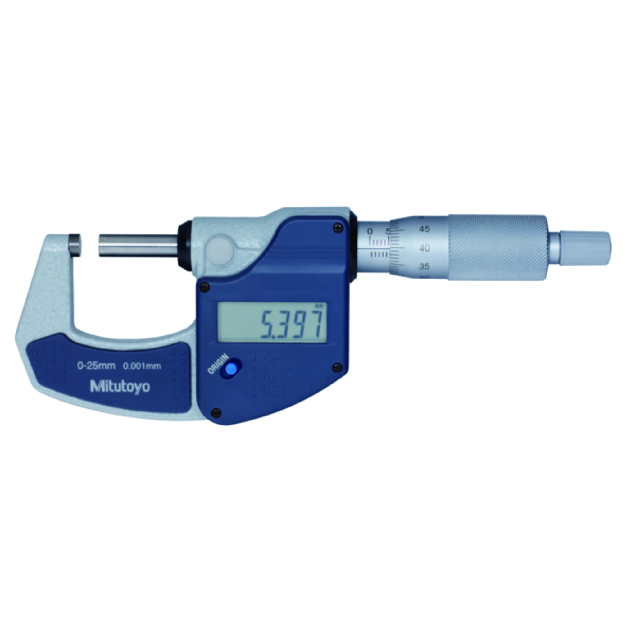 Micrómetro Digital para Exteriores Digimatic de 0-25 mm, Fuerza de Medición de 5 a 10 N, Sin Salida de Datos