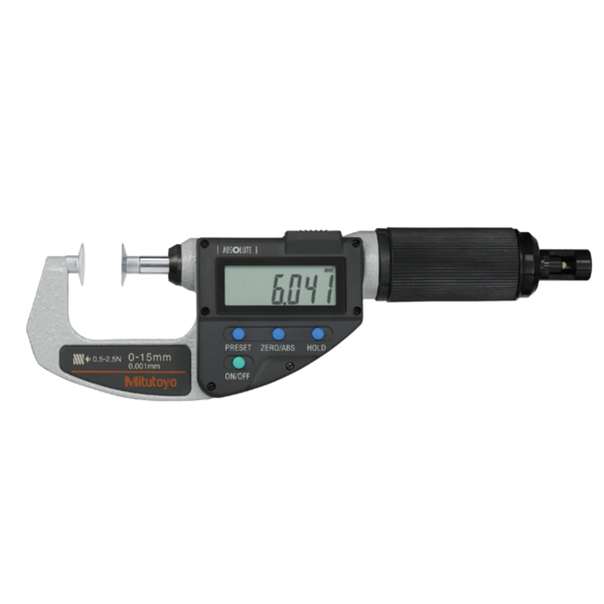 Micrómetro Digital para Exteriores QuickMike, Intervalo de 0-15 mm, Fuerza de Medición de 0.5 a 2.5 N, Con Salida de Datos