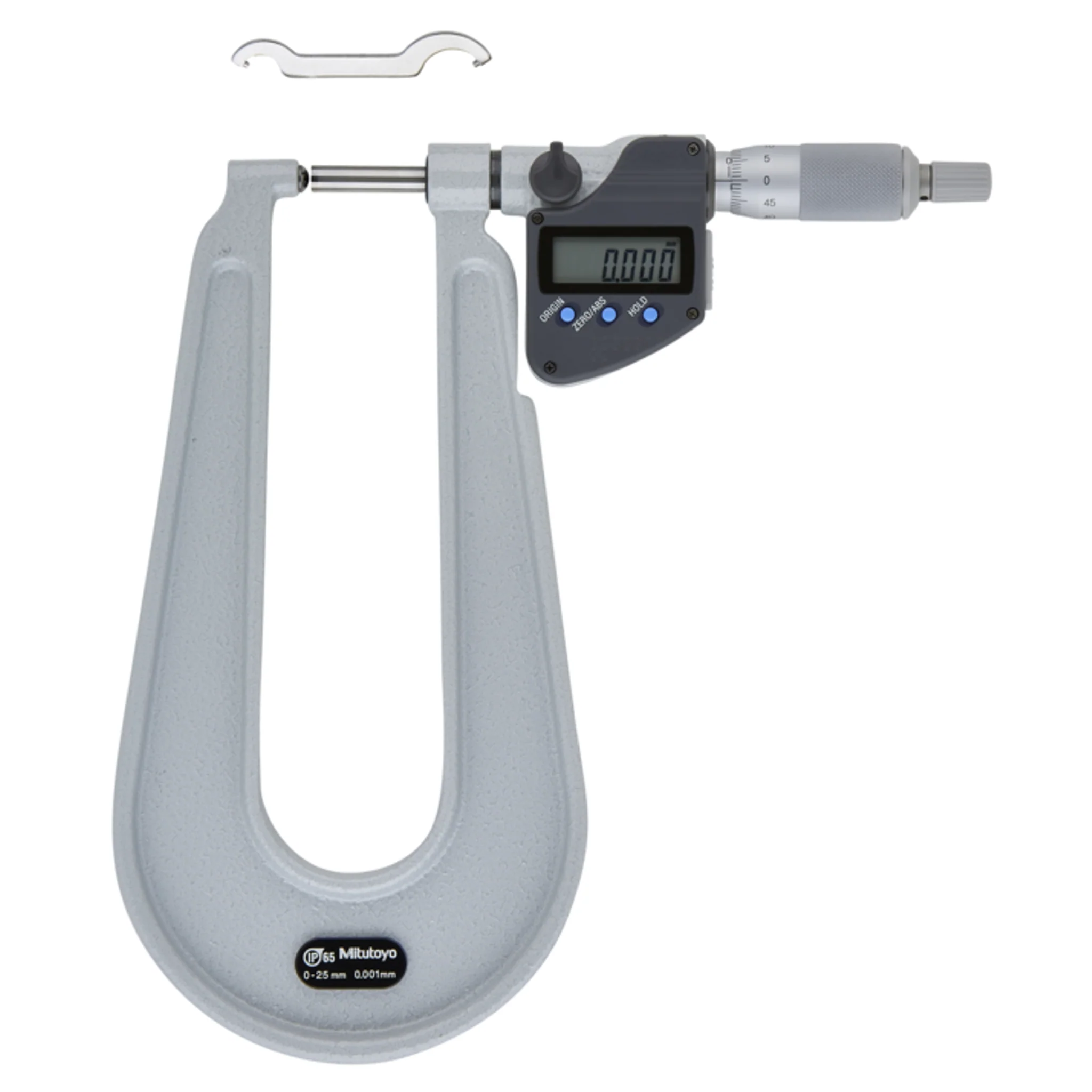 Micrómetros Digimatic para láminas metálicas IP65 0-25mm, Tope esférico