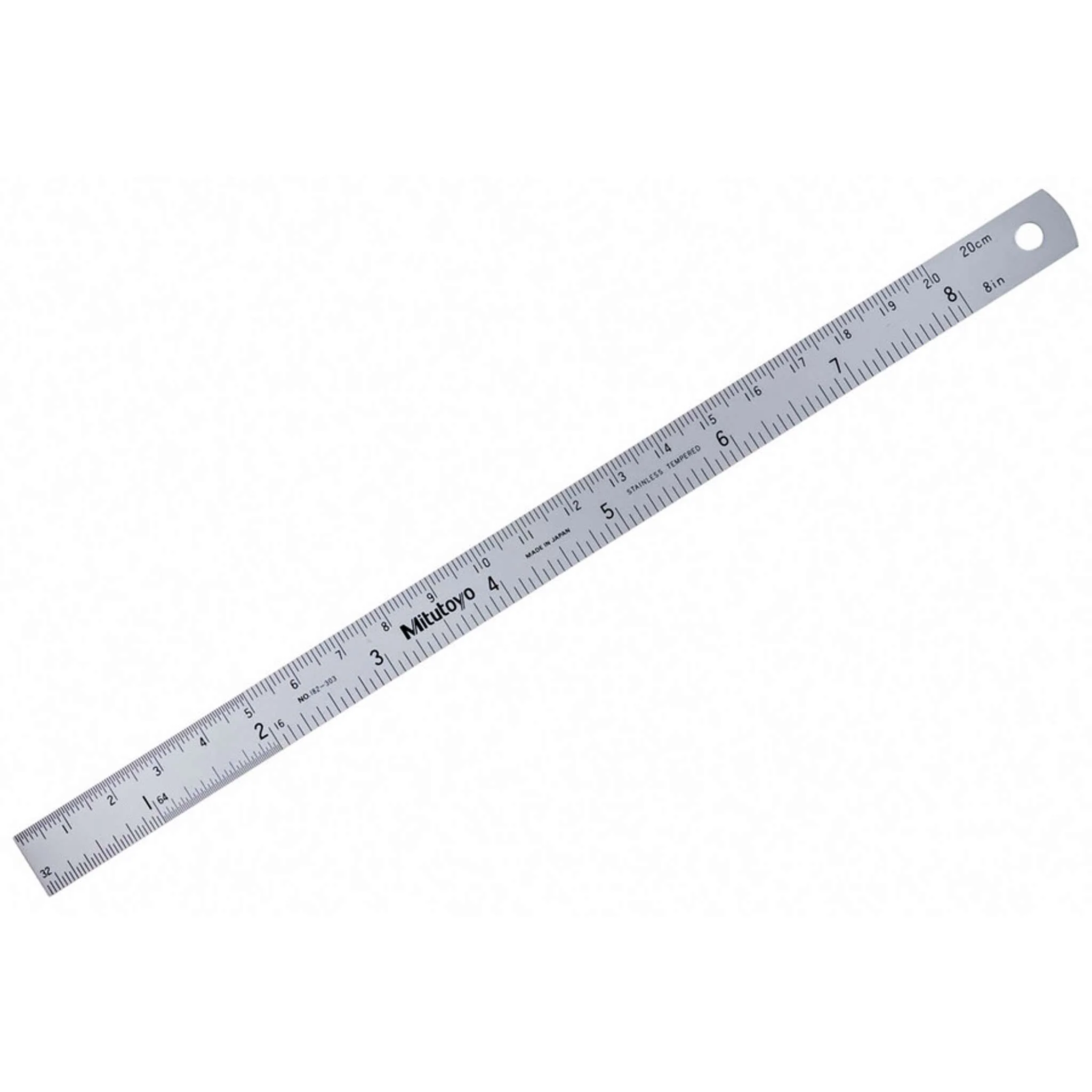 Regla de acero, Regla semiflexible 200mm/8 pulg, mm/pulg