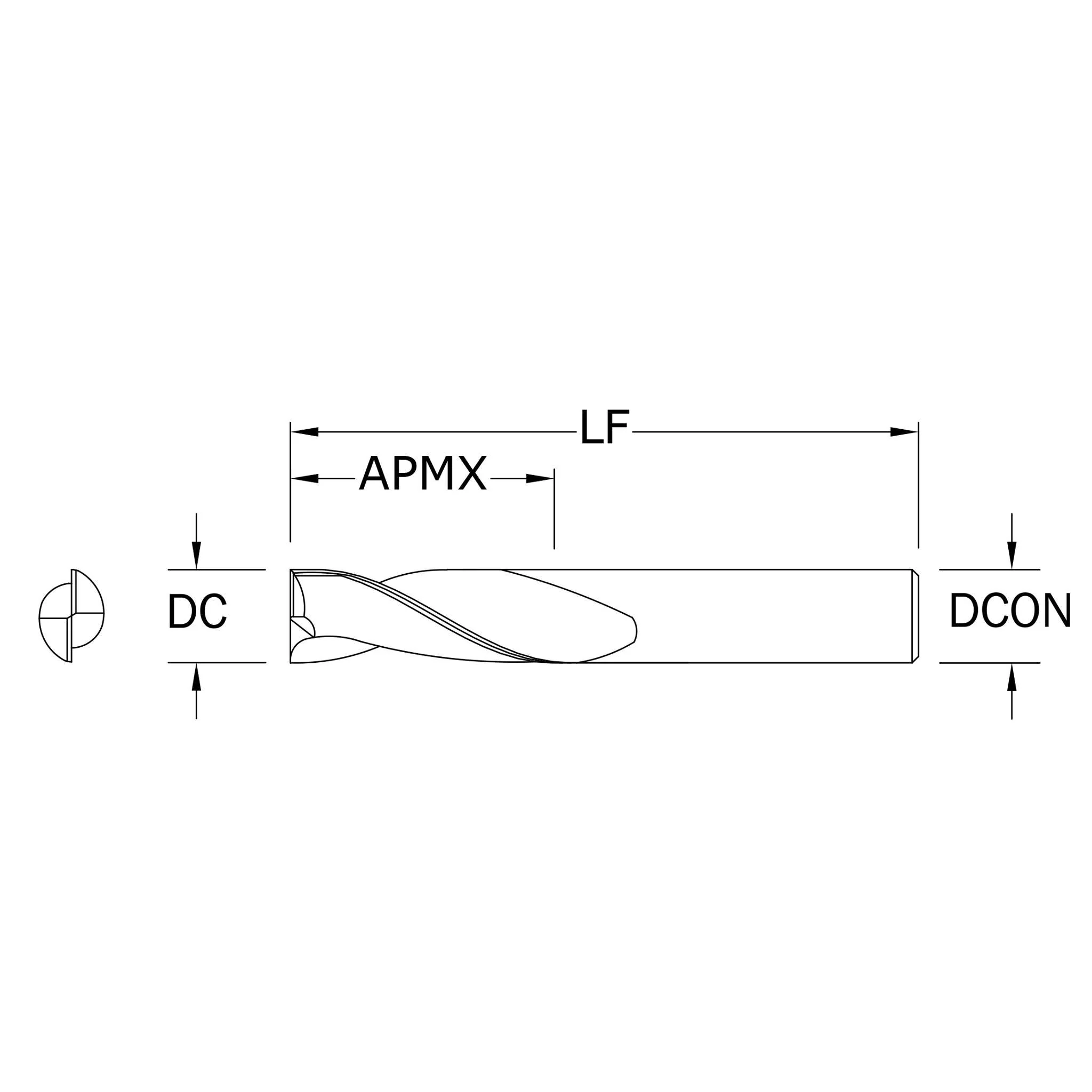 Router de Propósito General Diam.Cte. 1/2 pulg, 2 Flautas Punta Plana - Image 2
