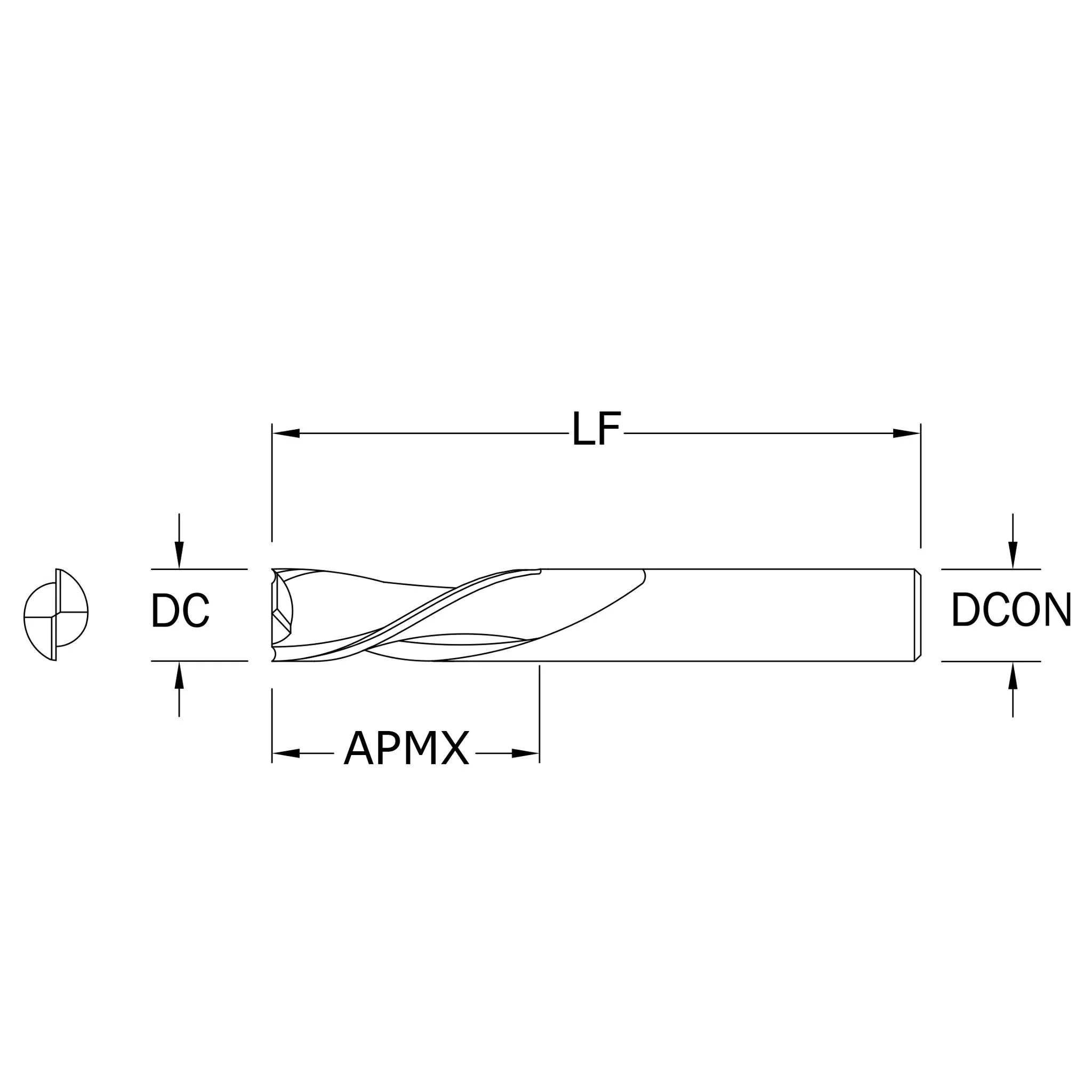 Router de Propósito General Diam.Cte. 1/4 pulg, Long.Cte. 3/4 pulg, 2 Flautas Punta Plana - Image 2