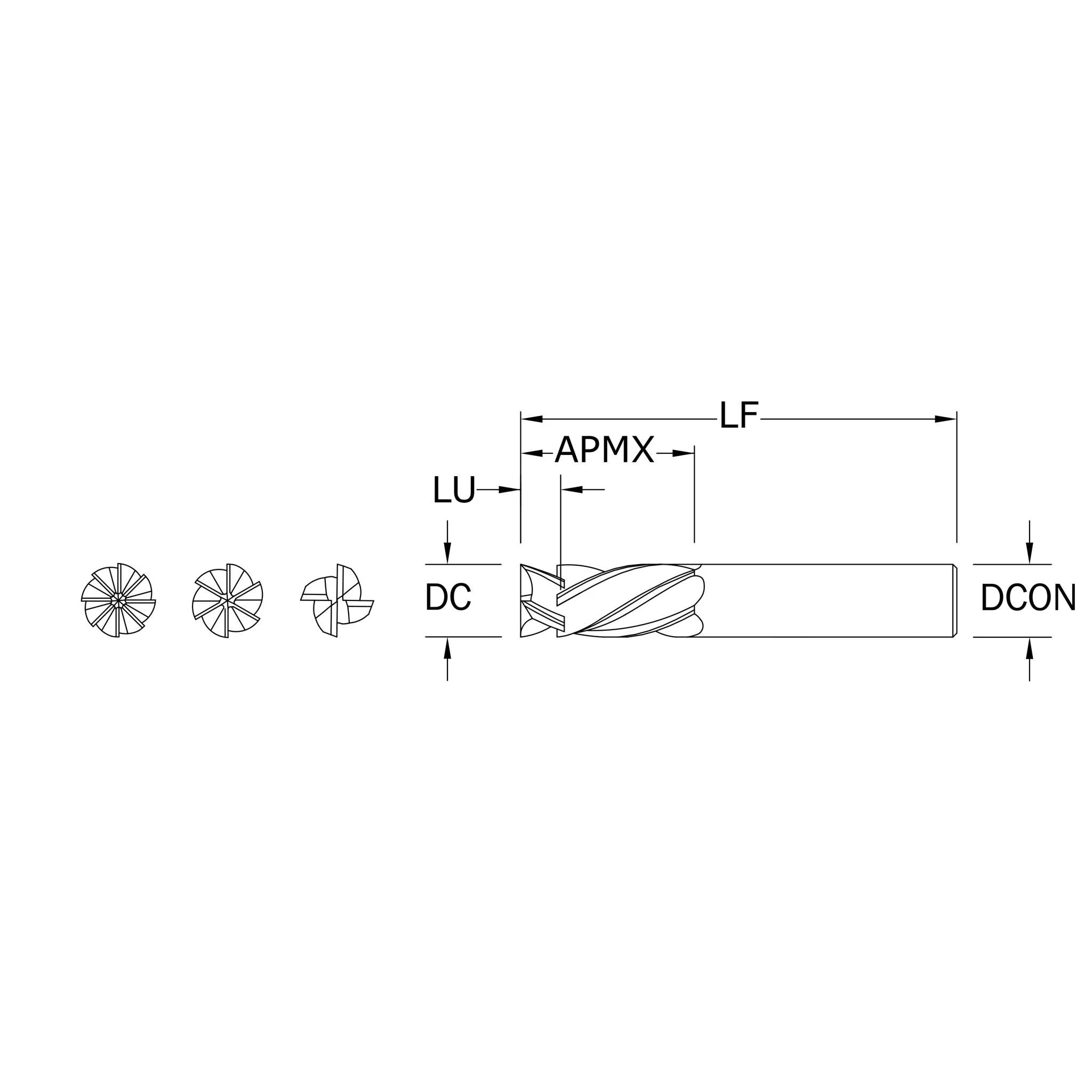 Routers de Alto Rendimiento, Diam.Cte. 8 mm, 4 Flautas, Punta Plana - Image 2