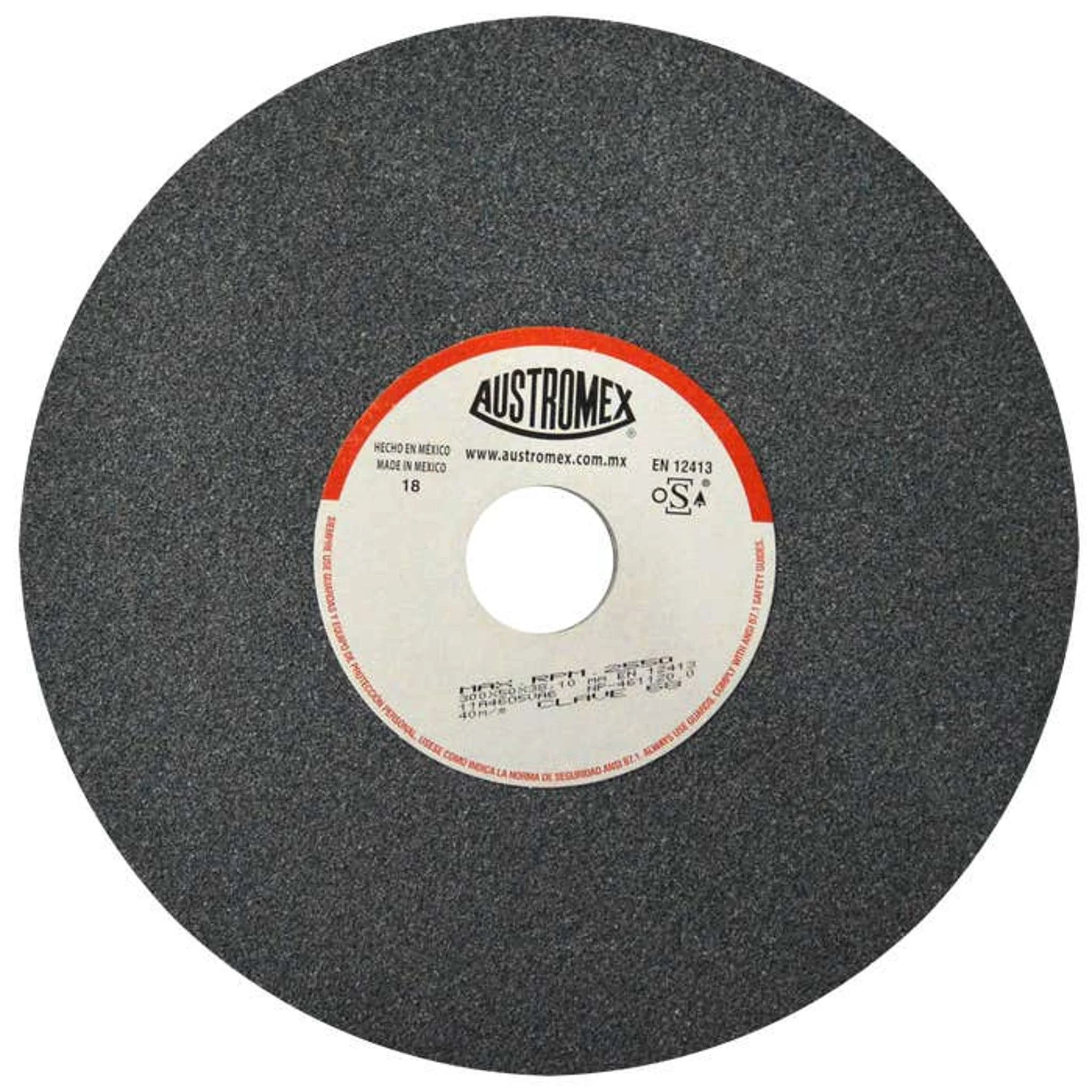 Rueda abrasiva para rectificado de tipo 1, 12 pulg X 2 pulg X 1-1/2 pulg de grano 46