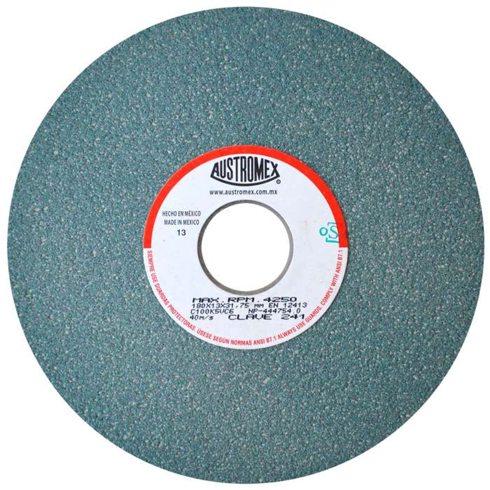 Rueda abrasiva para rectificado de tipo 1, 7 pulg X 1/2 pulg X 1-1/4 pulg de grano 100