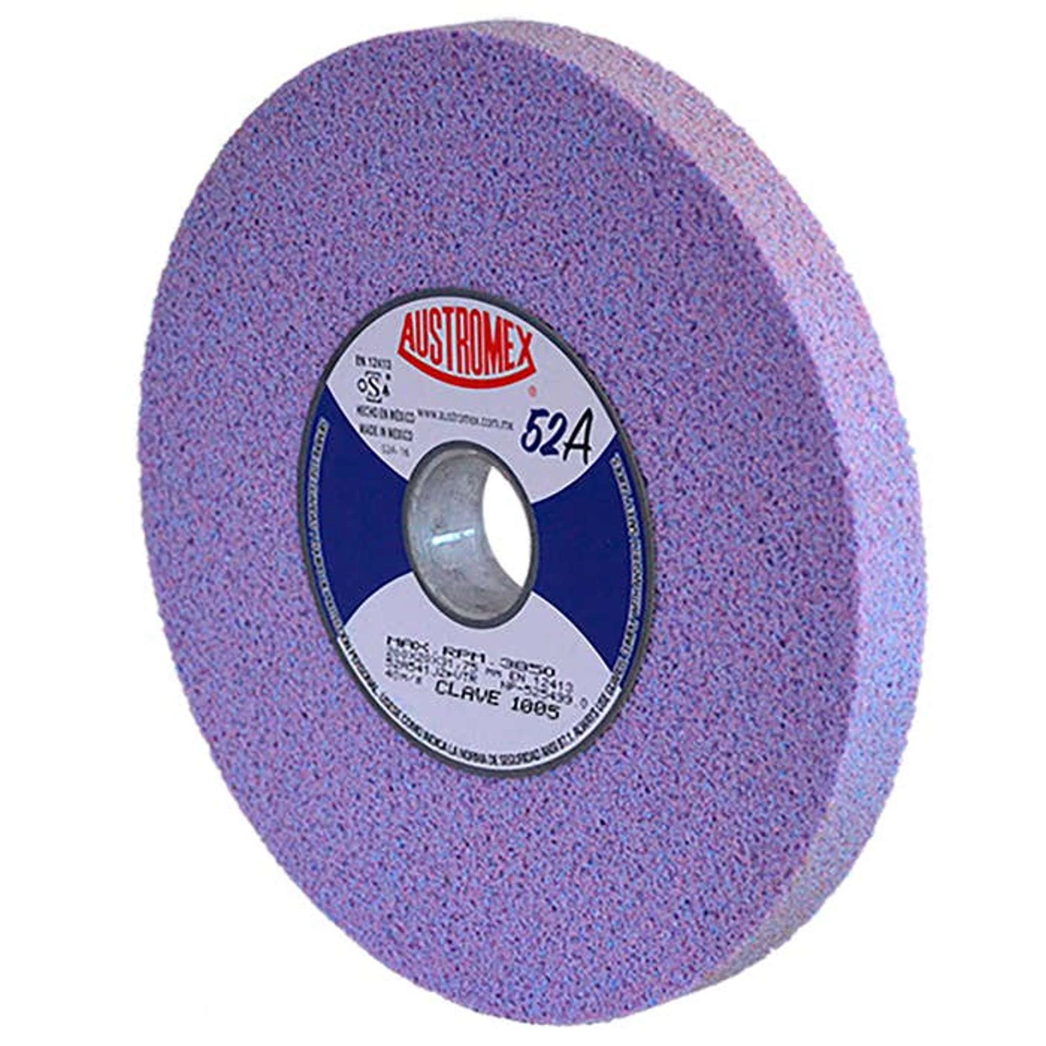 Rueda abrasiva para rectificado de tipo 1, 8 pulg X 1/2 pulg X 1-1/4 pulg de grano 80